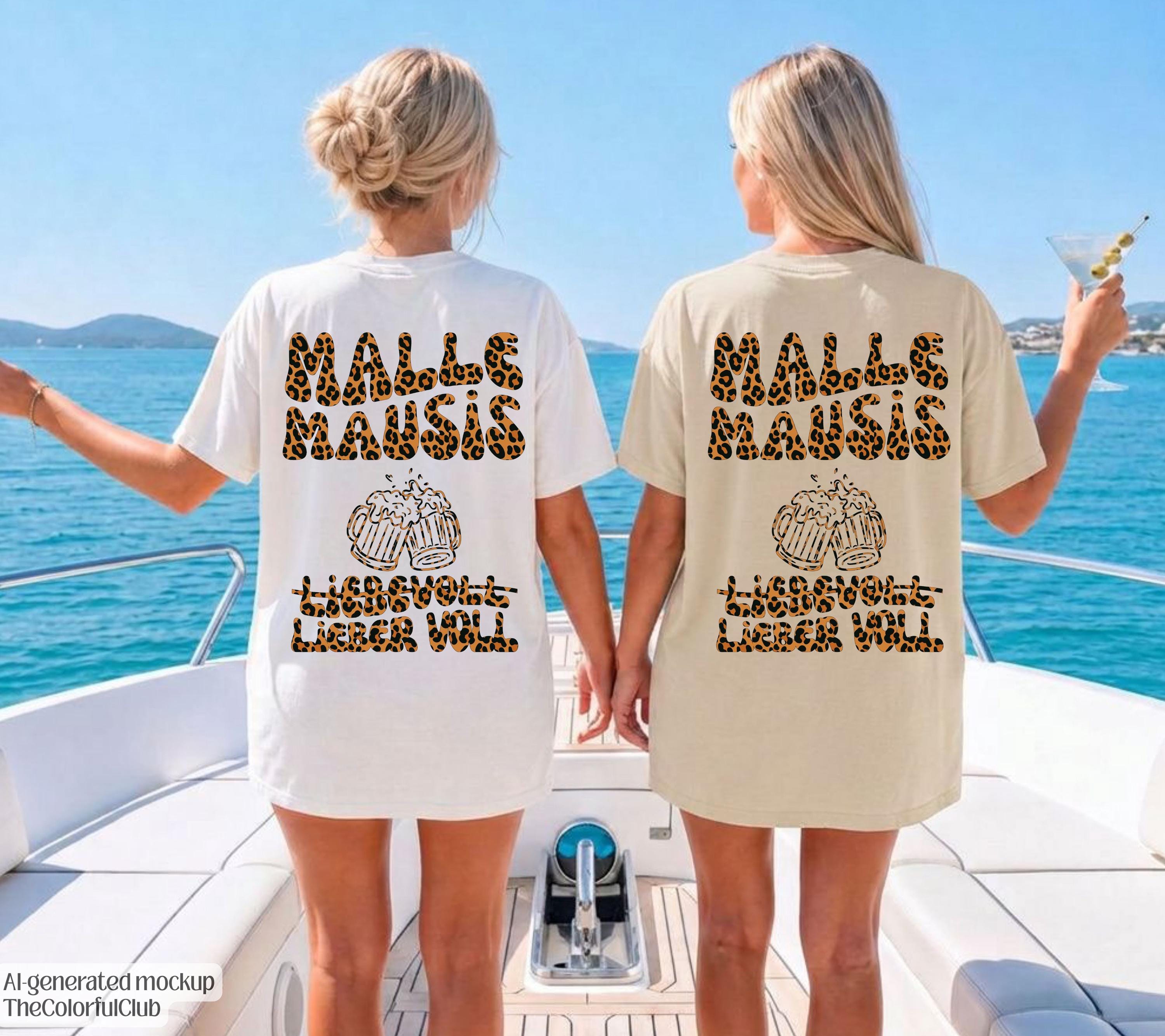 Malle Mausis Shirt, liebevoll lieber voll, Malle 2026, Malle Shirts Leo, Mallorca T Shirts, Bier Shirt, Gruppenshirt, Mausi, Mäuse, Damen