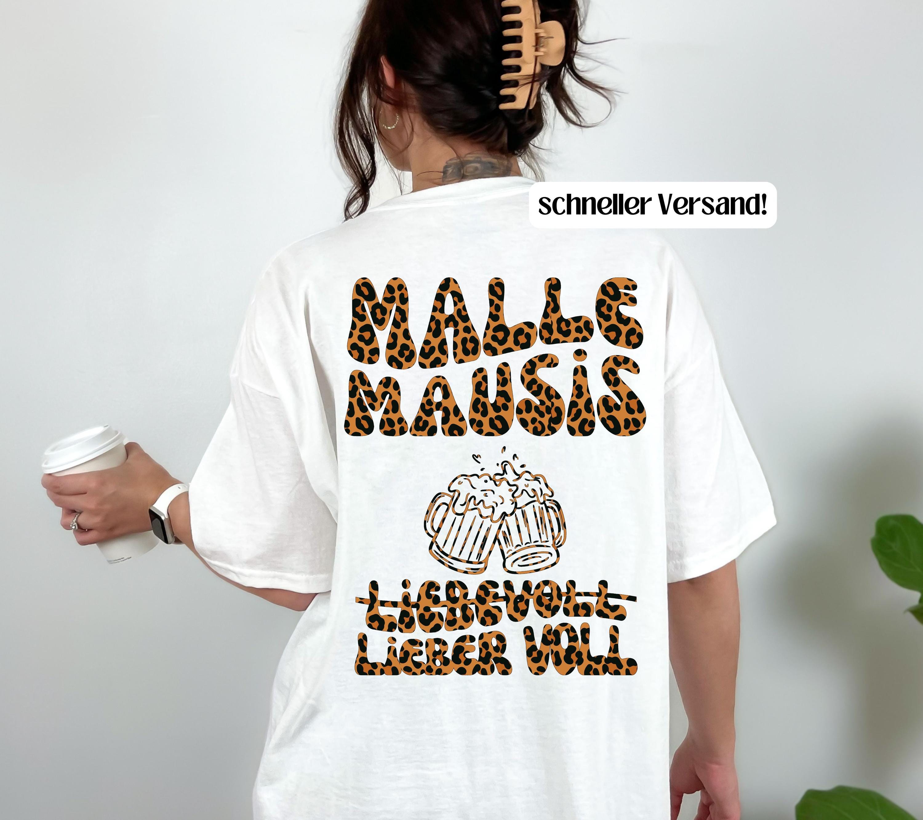 Malle Mausis Shirt, liebevoll lieber voll, Malle 2026, Malle Shirts Leo, Mallorca T Shirts, Bier Shirt, Gruppenshirt, Mausi, Mäuse, Damen