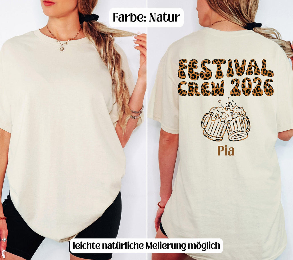 Festival Shirt - Festival Outfit Damen Herren – Lustiges Festival T Shirt Gruppe – Camping Shirt – Party Shirt Bier – Freunde - Leo Muster