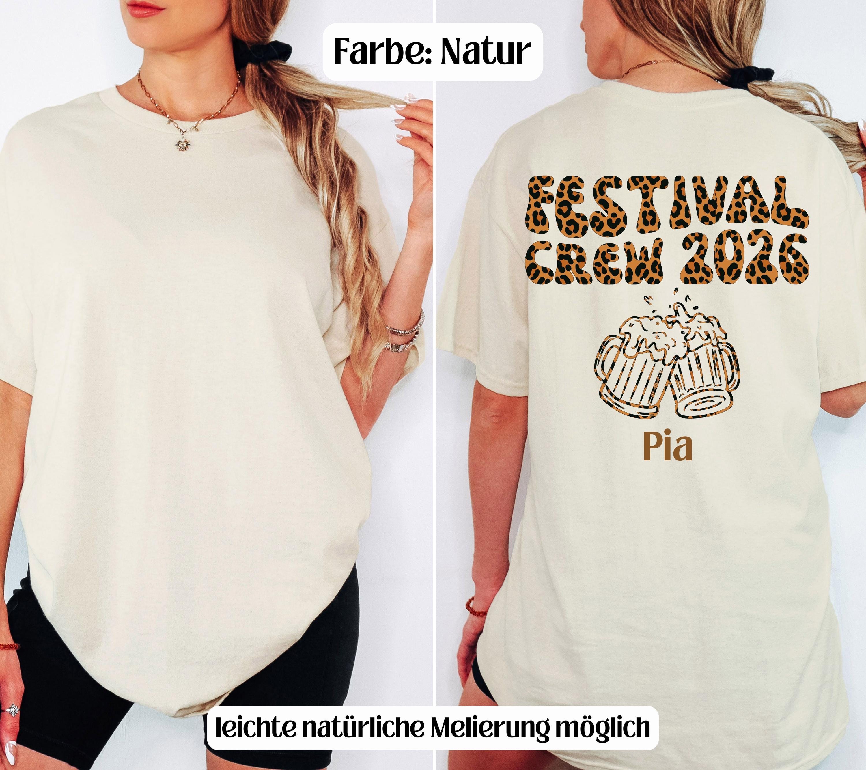 Festival Shirt - Festival Outfit Damen Herren – Lustiges Festival T Shirt Gruppe – Camping Shirt – Party Shirt Bier – Freunde - Leo Muster
