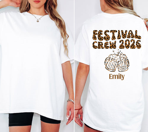Festival Shirt - Festival Outfit Damen Herren – Lustiges Festival T Shirt Gruppe – Camping Shirt – Party Shirt Bier – Freunde - Leo Muster