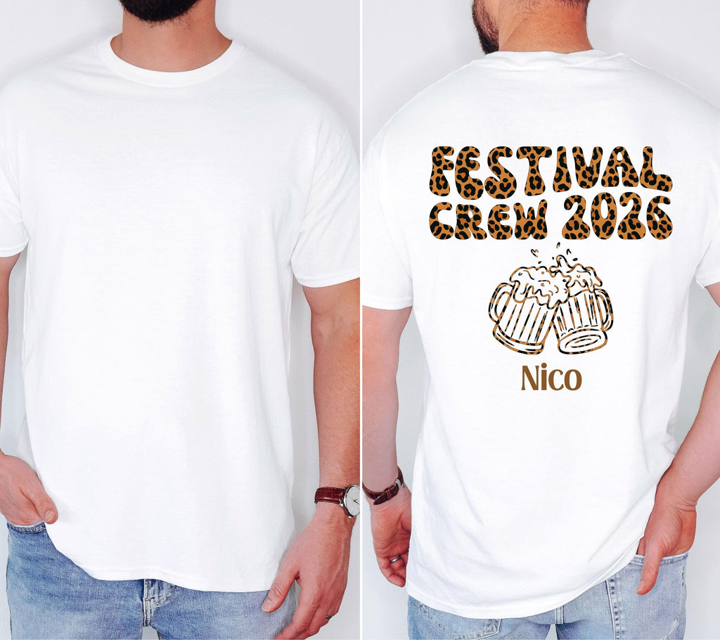 Festival Shirt - Festival Outfit Damen Herren – Lustiges Festival T Shirt Gruppe – Camping Shirt – Party Shirt Bier – Freunde - Leo Muster