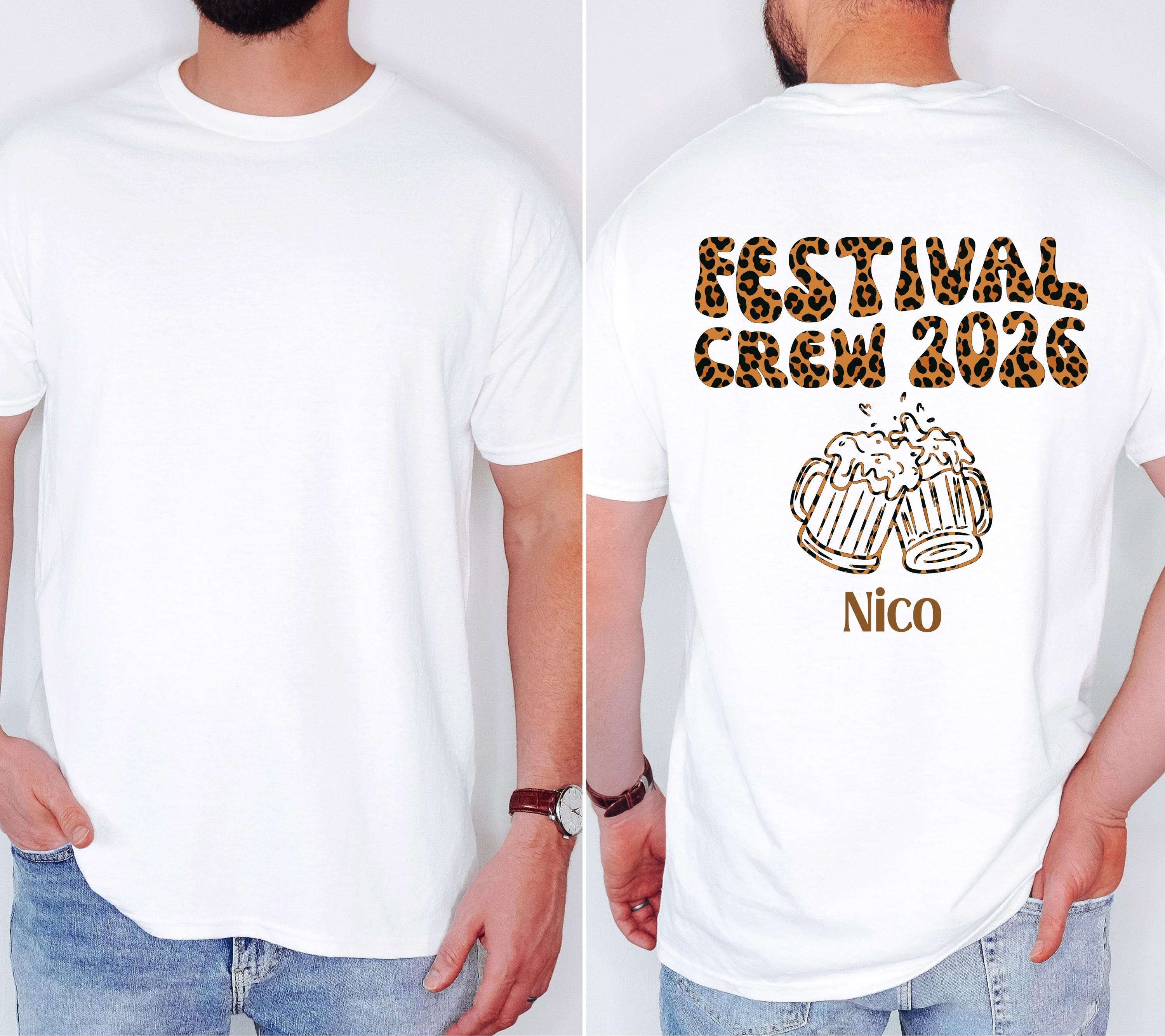Festival Shirt - Festival Outfit Damen Herren – Lustiges Festival T Shirt Gruppe – Camping Shirt – Party Shirt Bier – Freunde - Leo Muster