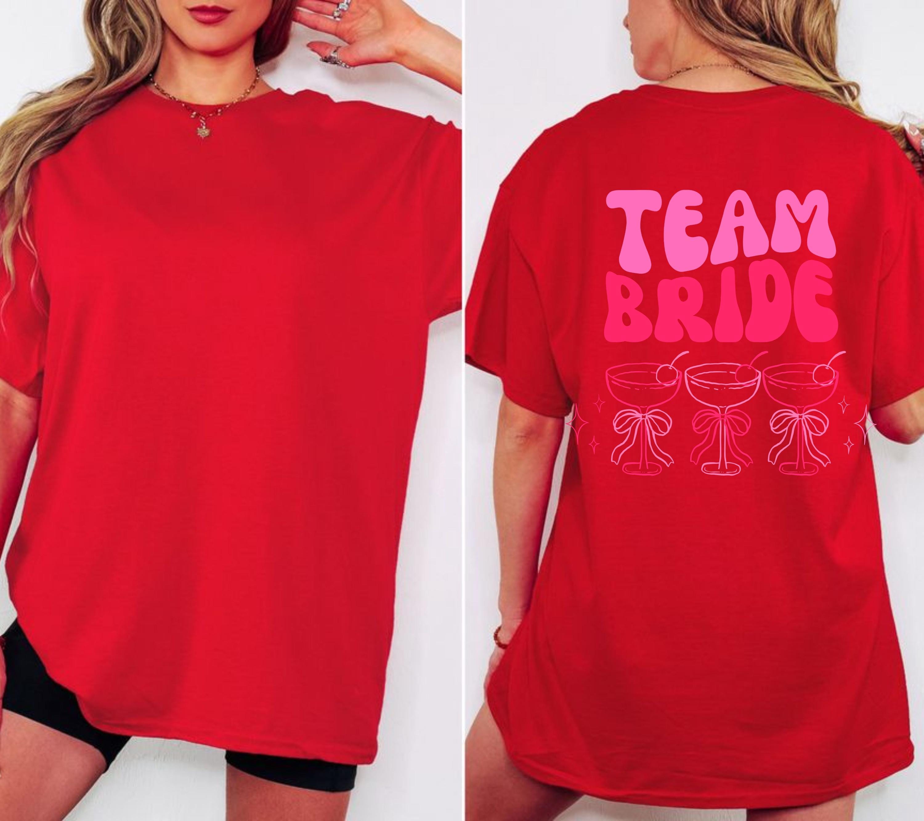 JGA T Shirt Backprint, Junggesellenenabschied Shirts, JGA pink orange, Bride, Team, Braut Shirt mit Name, JGA Frauen, Gruppen Shirt Hochzeit