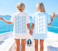 JGA T Shirt, Junggesellinnenabschied Shirts, Team Braut, Bride T-shirt, Braut Shirt, JGA Frauen, Gruppen TShirt, Backprint, Damen, blau