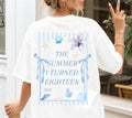 The summer I turned eighteen, Geburtstagsshirt, personalisiertes 18. Geburtstag Shirt, Geschenkidee Geburtstag achtzehn, 18 Jahre, Birthday