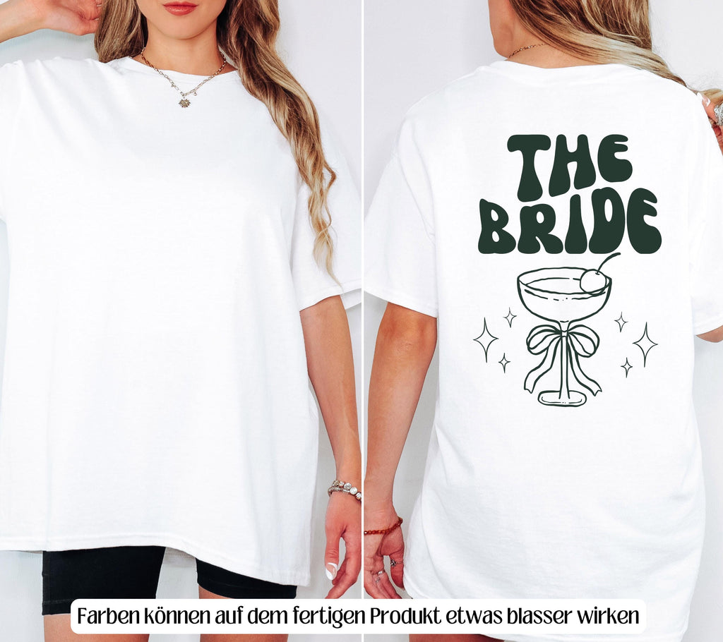 JGA Shirt Backprint, Junggesellinnenabschied Shirts, JGA Shirts grün, Bride, Team, Braut T-Shirt, JGA Frauen, Gruppenshirt, Hochzeit Shirt