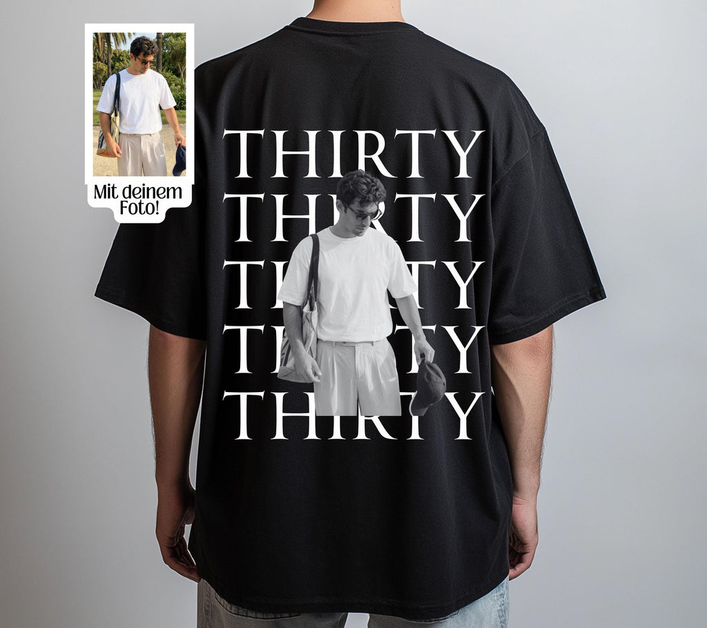 Shirt Geburtstag mit Foto Männer, Geburtstags Shirt, est 1996, personalisiertes 30. Geburtstag Shirt, Geschenkidee dreißig, 30 Jahre, Herren