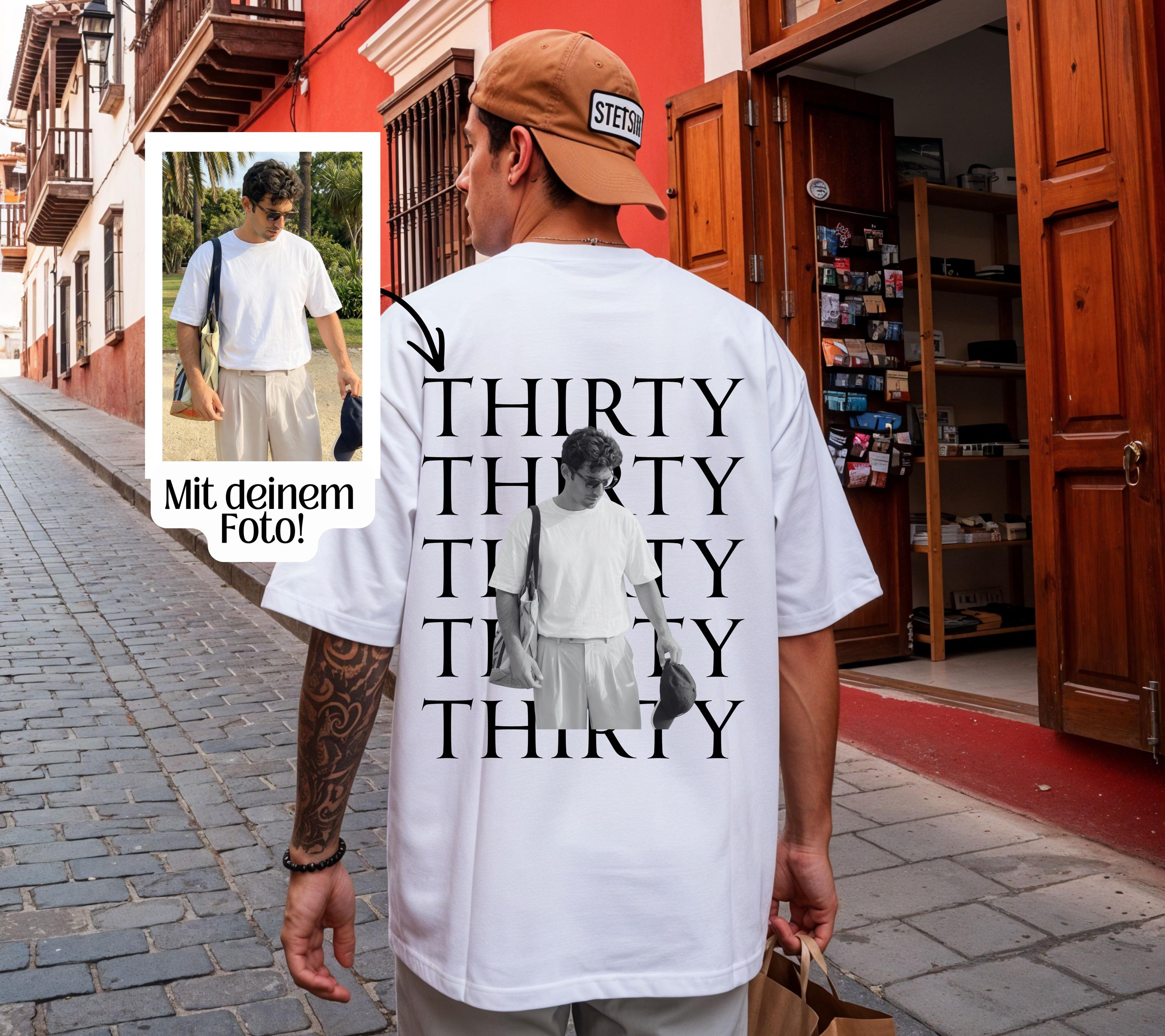 Thirty Shirt, Männer, Geburtstags Shirt, est 1996, personalisiertes 30. Geburtstag Shirt, Geschenkidee dreißig, 30 Jahre, Herren, mit Foto