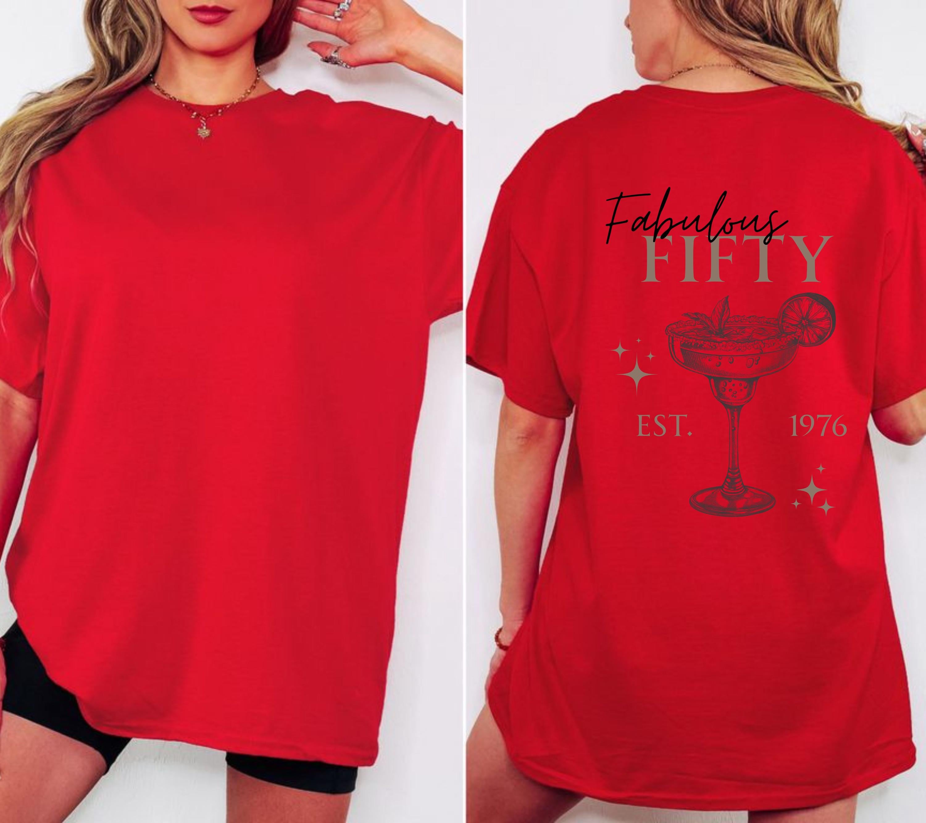 Fabulous Fifty Shirt, Geburtstag Shirt, est 1976, personalisiertes 50. Geburtstag T-Shirt, Geschenkidee Geburtstag fünfzig, 60, Birthday