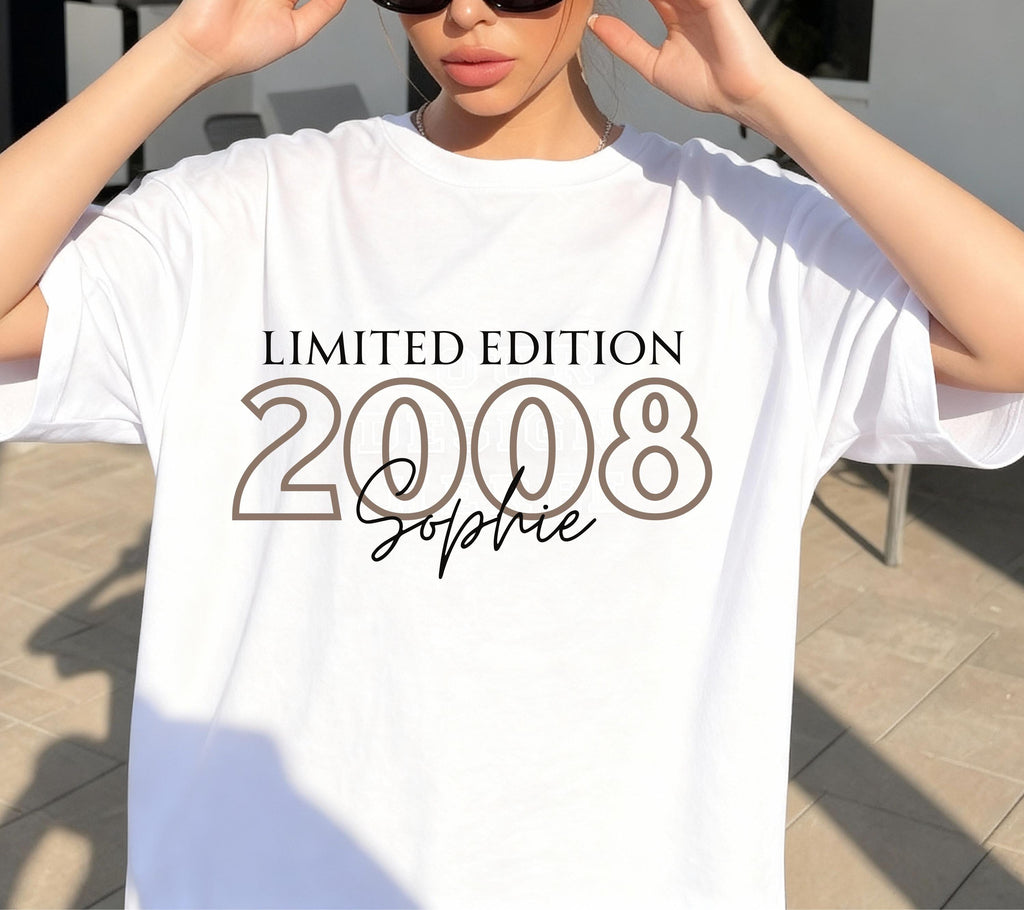 Personalisiertes Geschenk 18. Geburtstag, Geburtstagsshirt, Birthday Shirt, 18, Achtzen, Freundin, Schwester, Tochter, Outfit, 2008, Limited