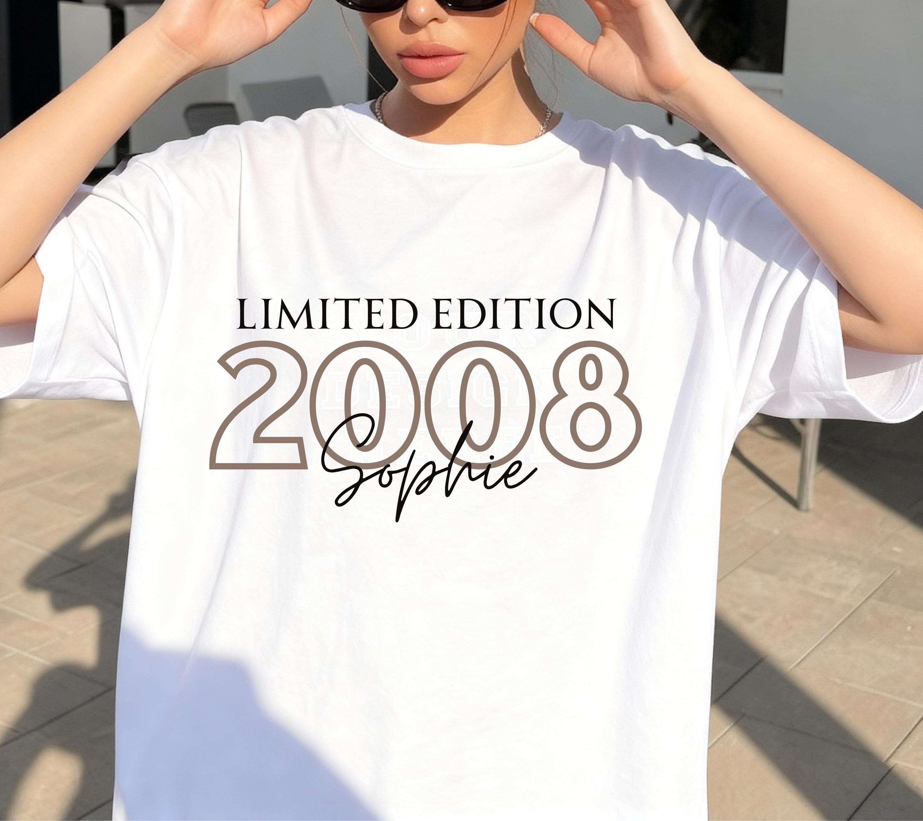 Personalisiertes Geschenk 18. Geburtstag, Geburtstagsshirt, Birthday Shirt, 18, Achtzen, Freundin, Schwester, Tochter, Outfit, 2008, Limited