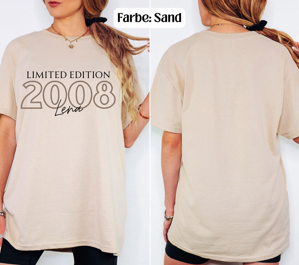 Personalisiertes Geschenk 18. Geburtstag, Geburtstagsshirt, Birthday Shirt, 18, Achtzen, Freundin, Schwester, Tochter, Outfit, 2008, Limited