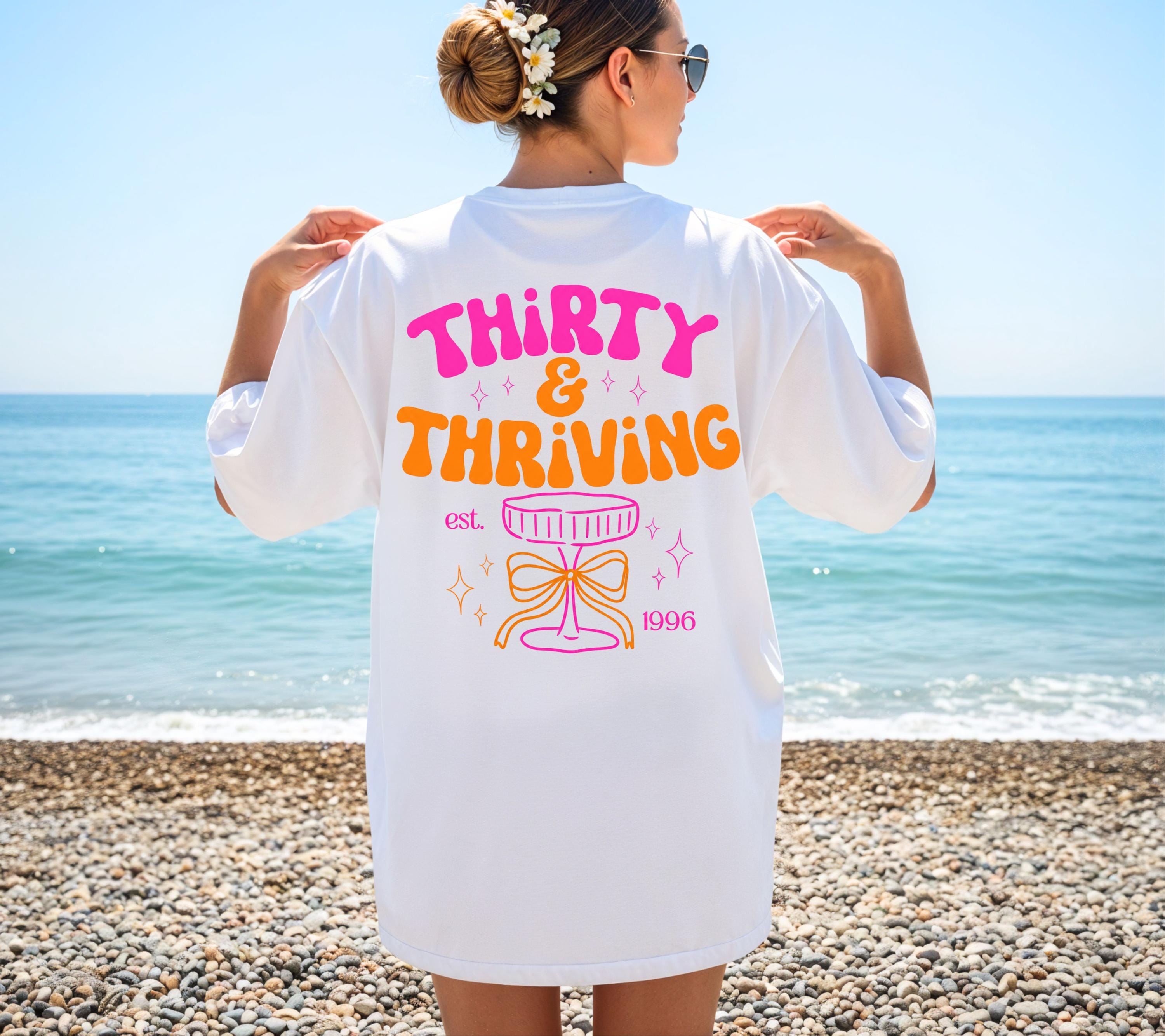 Geburtstagsshirt, Thirty, Est. 1996, personalisiertes 30. Geburtstag Shirt, Geschenkidee Geburtstag dreißig, 30 Jahre, Birthday, Freundin