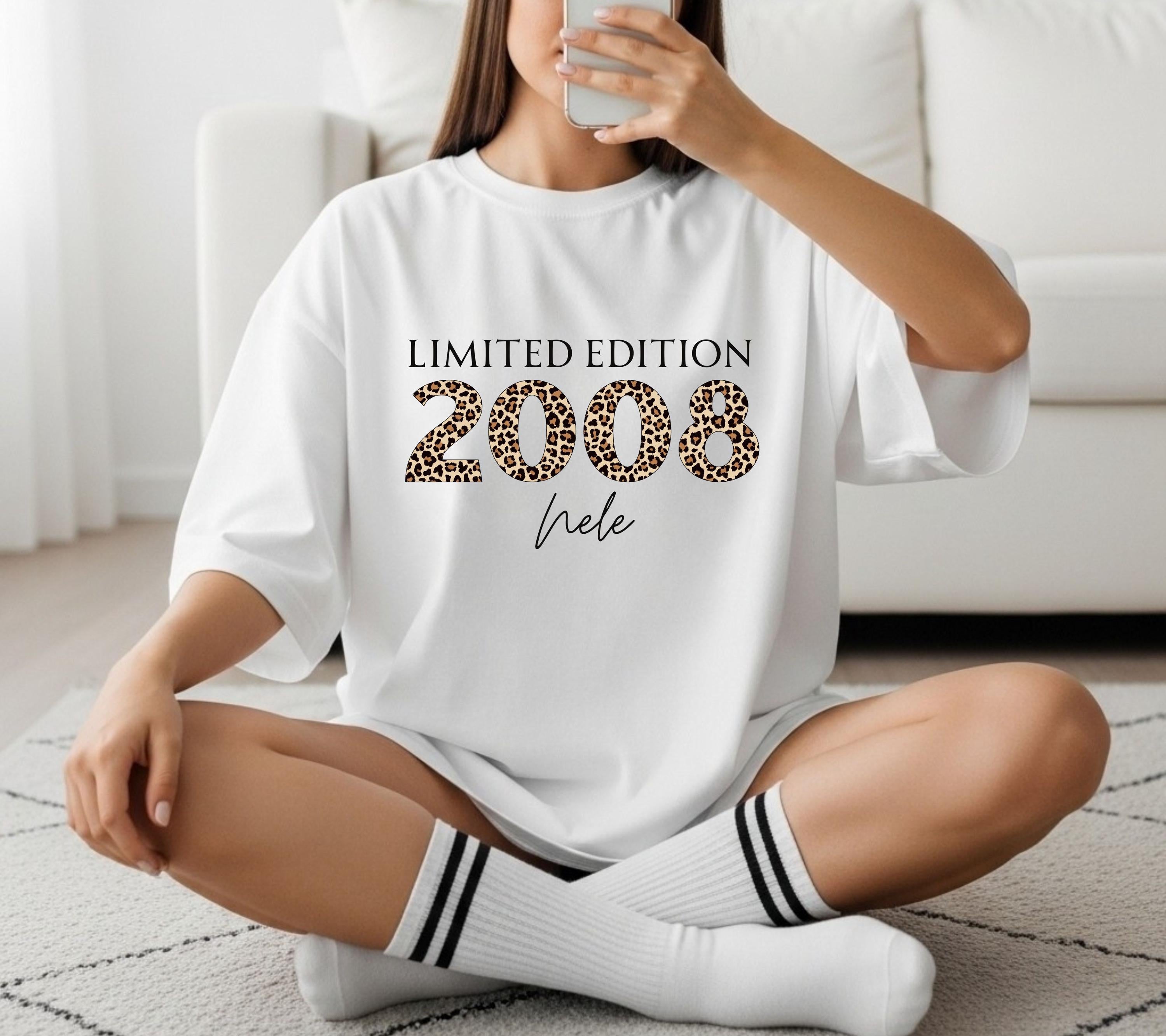 Personalisiertes Geschenk 18. Geburtstag, Geburtstagsshirt, Birthday Shirt, 18, Achtzen, Freundin, Schwester, Tochter, Leo, 2008, Limited