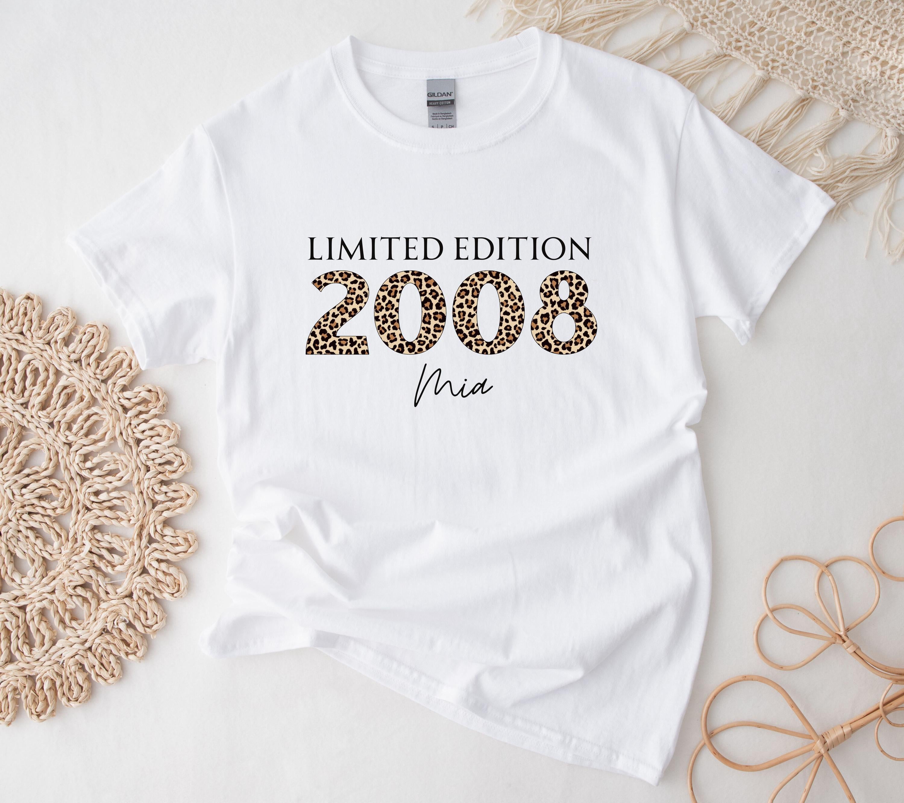 Personalisiertes Geschenk 18. Geburtstag, Geburtstagsshirt, Birthday Shirt, 18, Achtzen, Freundin, Schwester, Tochter, Leo, 2008, Limited