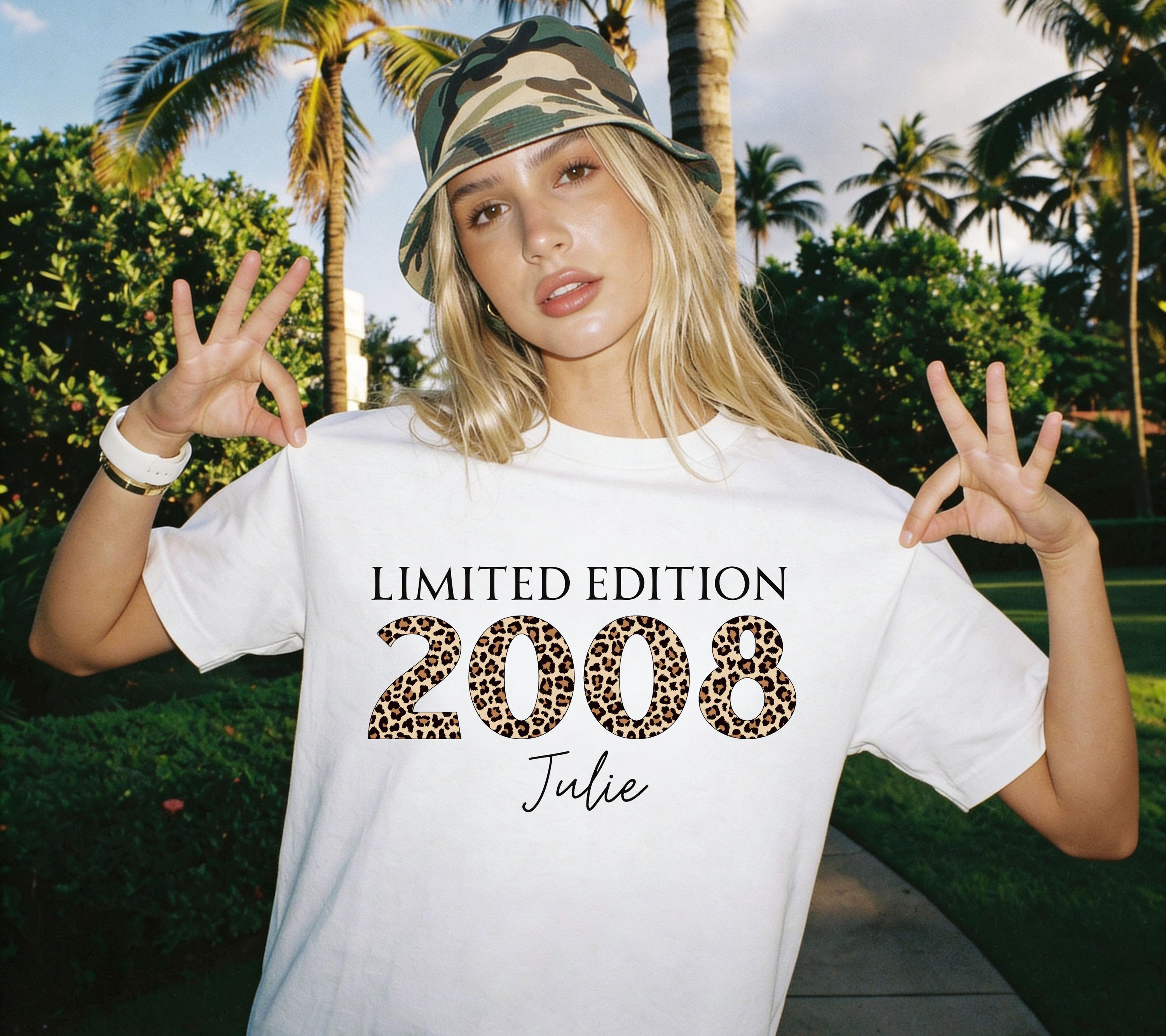 Personalisiertes Geschenk 18. Geburtstag, Geburtstagsshirt, Birthday Shirt, 18, Achtzen, Freundin, Schwester, Tochter, Leo, 2008, Limited