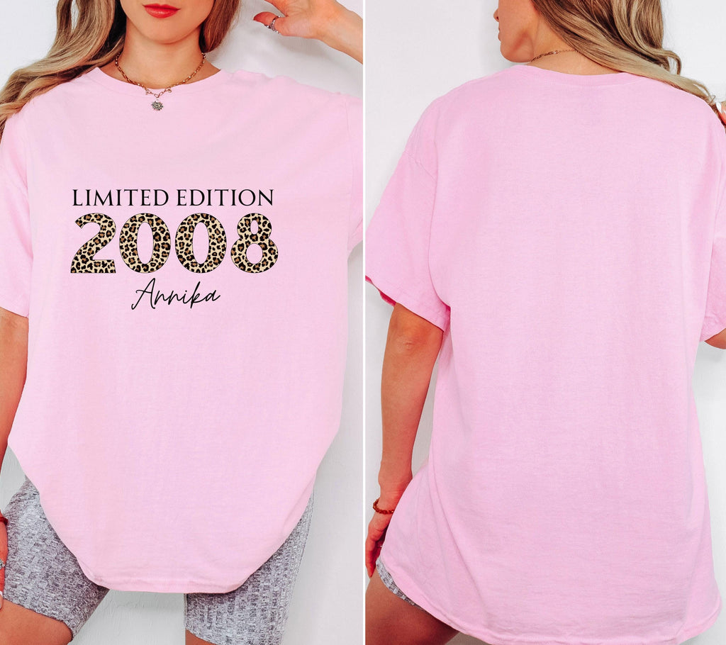 Personalisiertes Geschenk 18. Geburtstag, Geburtstagsshirt, Birthday Shirt, 18, Achtzen, Freundin, Schwester, Tochter, Leo, 2008, Limited