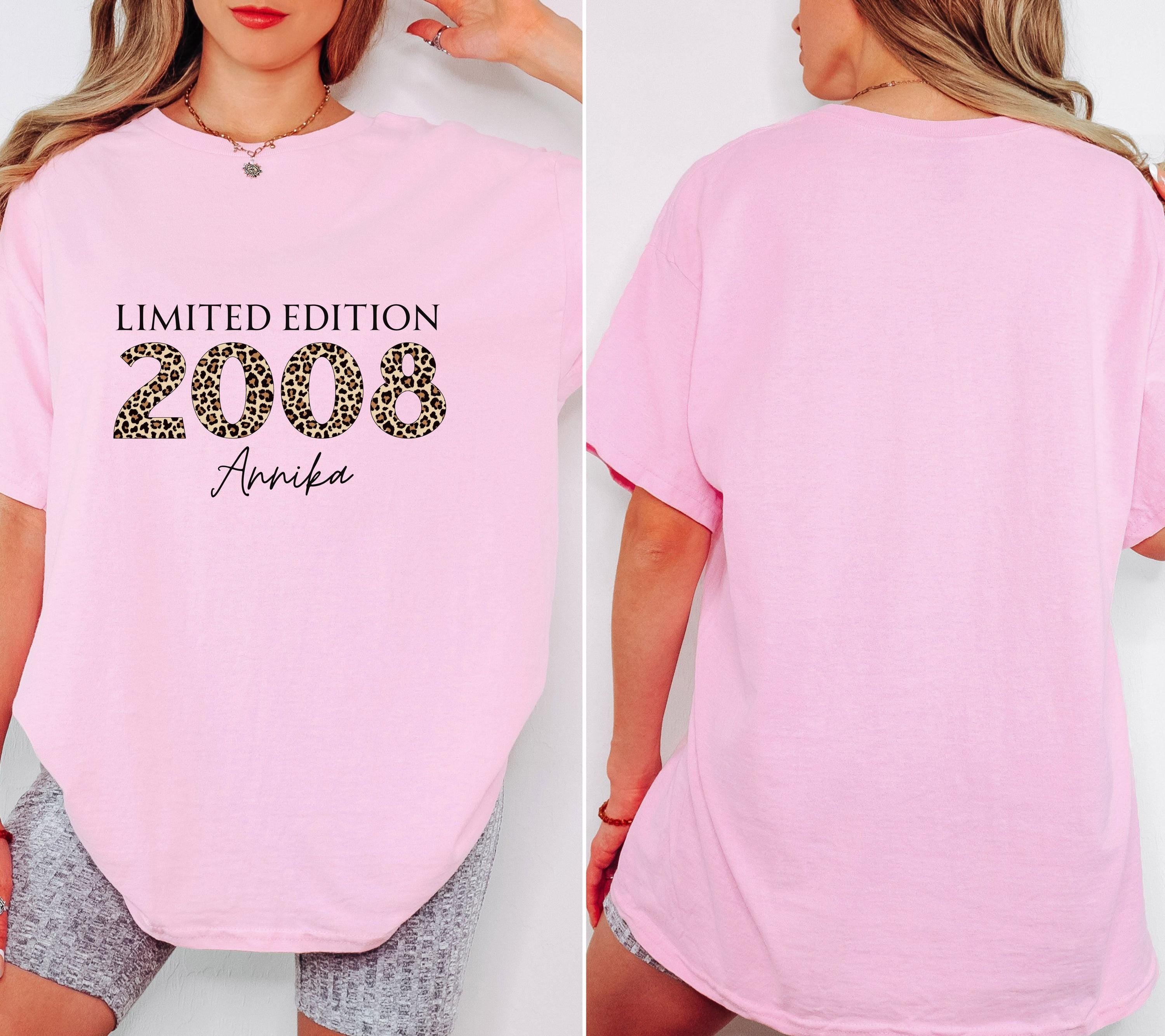 Personalisiertes Geschenk 18. Geburtstag, Geburtstagsshirt, Birthday Shirt, 18, Achtzen, Freundin, Schwester, Tochter, Leo, 2008, Limited