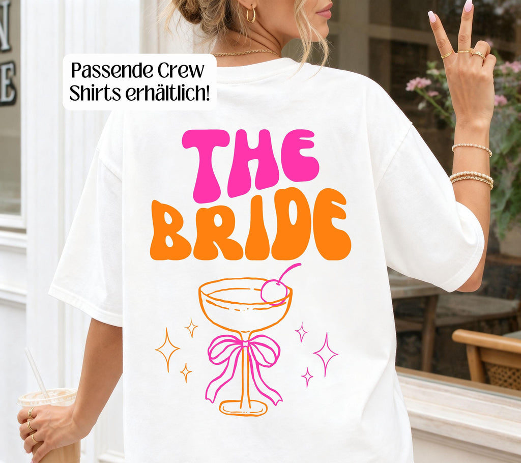 The Bride Shirt JGA | Braut Team Shirts Pink Orange | JGA Outfit Damen | Tribe T-Shirt | Junggesellinnenabschied Shirt | Braut Crew Geschenk