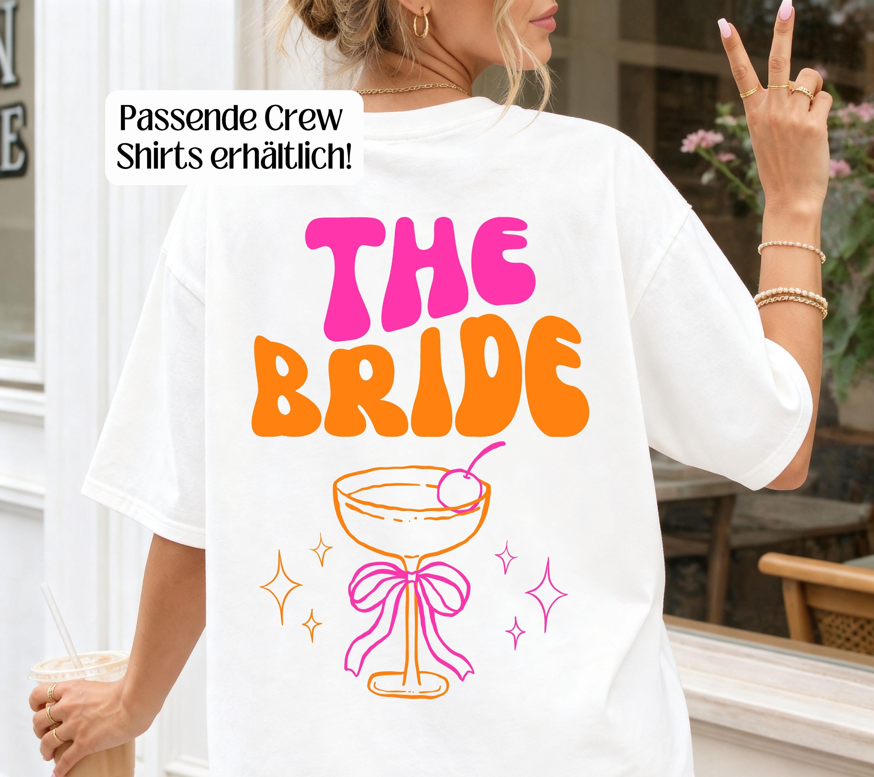 The Bride Shirt JGA | Braut Team Shirts Pink Orange | JGA Outfit Damen | Tribe T-Shirt | Junggesellinnenabschied Shirt | Braut Crew Geschenk