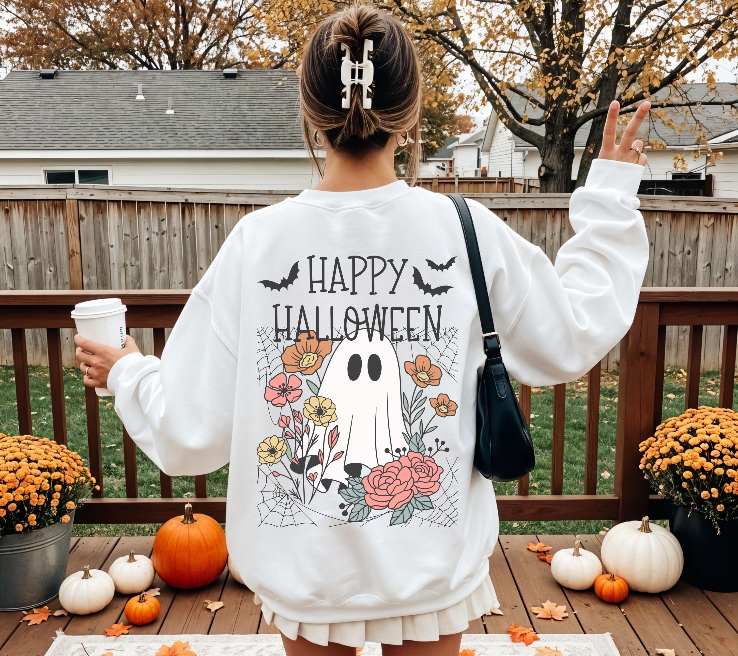 Herbst Pullover, Halloween, Damen Mode Herbst, Gemütlicher Pulli Autumn, braun, Sweatshirt herbstlich, Oversize, Geschenkidee, Gruselig