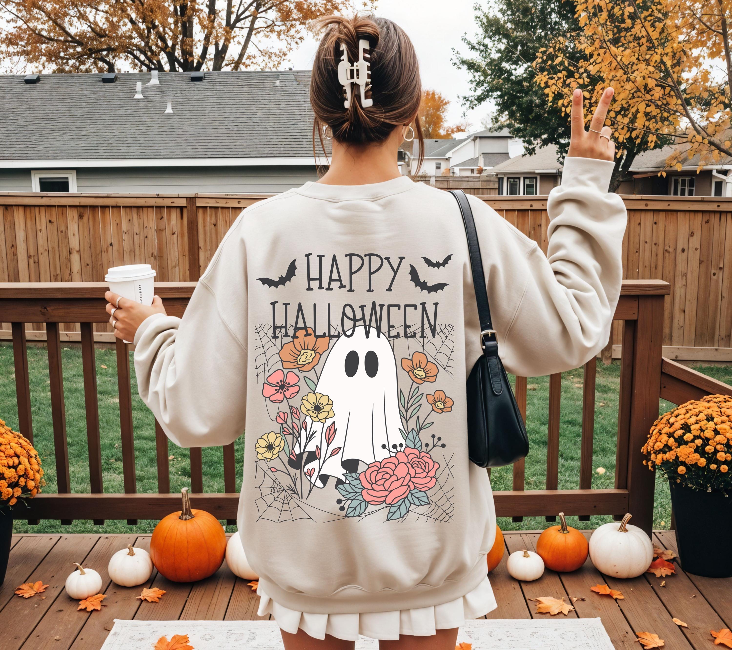 Herbst Pullover, Halloween, Damen Mode Herbst, Gemütlicher Pulli Autumn, braun, Sweatshirt herbstlich, Oversize, Geschenkidee, Gruselig