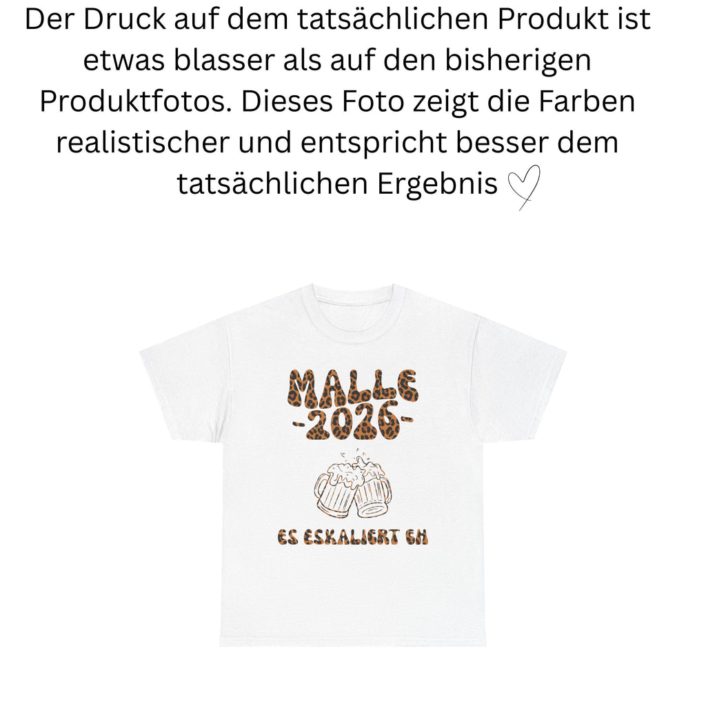 Malle 2026 Shirt Leo, es eskaliert eh, Backprint, lustiges Malle T Shirt, Mallorca Shirts, Bier TShirt, Sauf T-Shirt, Gruppenshirt, Leopard