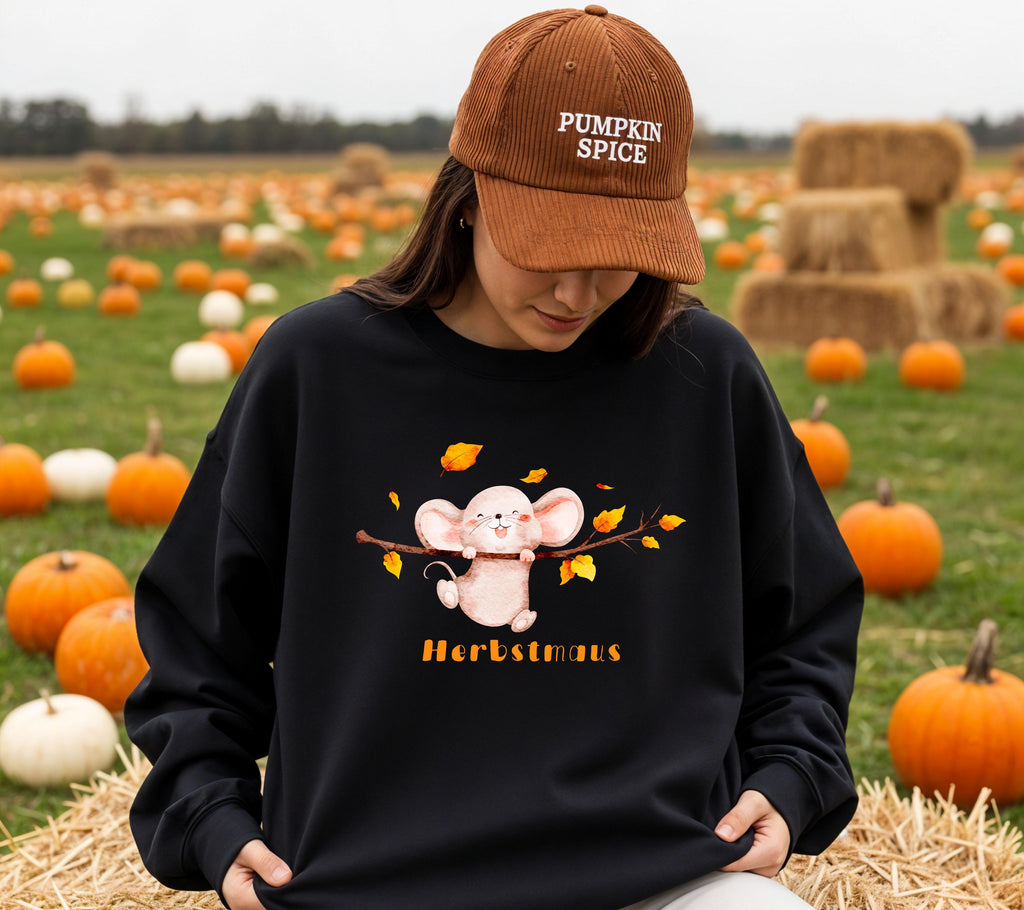 Herbst Pullover, Herbstmaus, Damen Mode Herbst, Gemütlicher Pulli Autumn, braun, Maus, Sweatshirt herbstlich, Oversize, Geschenkidee, Cozy
