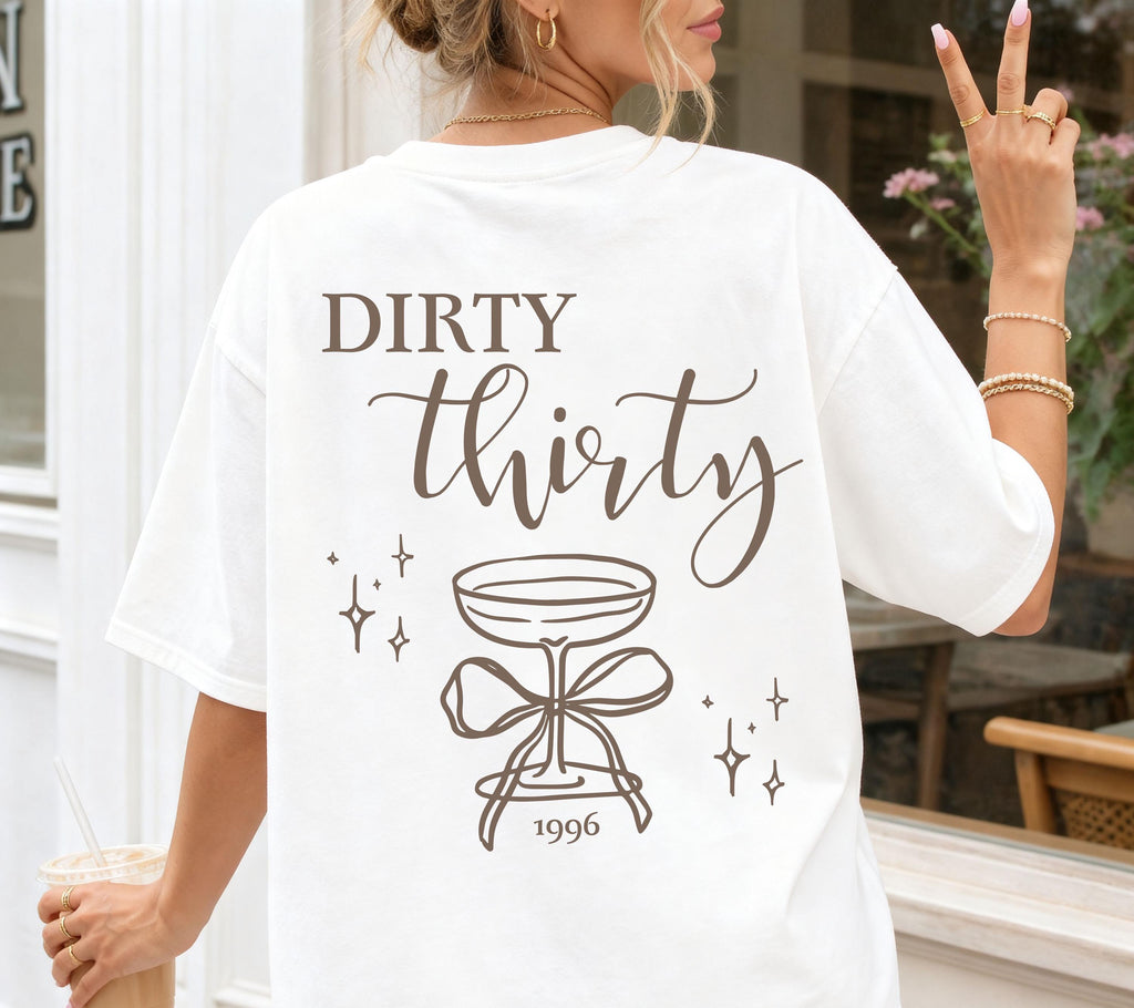 Geburtstags Shirt, Dirty Thirty, 1996, personalisiertes 30. Geburtstag T-Shirt, Geschenkidee dreißig, 30 Jahre, Geburtstagsshirt, Party