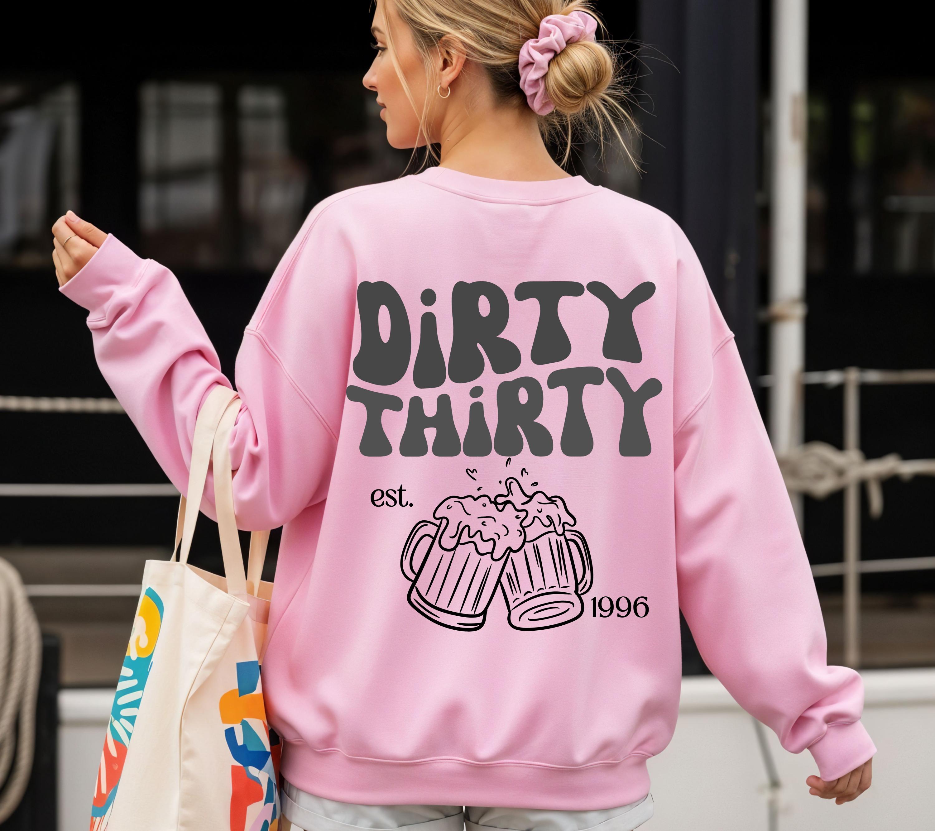Dirty Thirty Pullover, Männer, Geburtstags Hoodie, est 1996, personalisiertes 30. Geburtstag Sweater, Geschenkidee dreißig, 30 Jahre, Herren