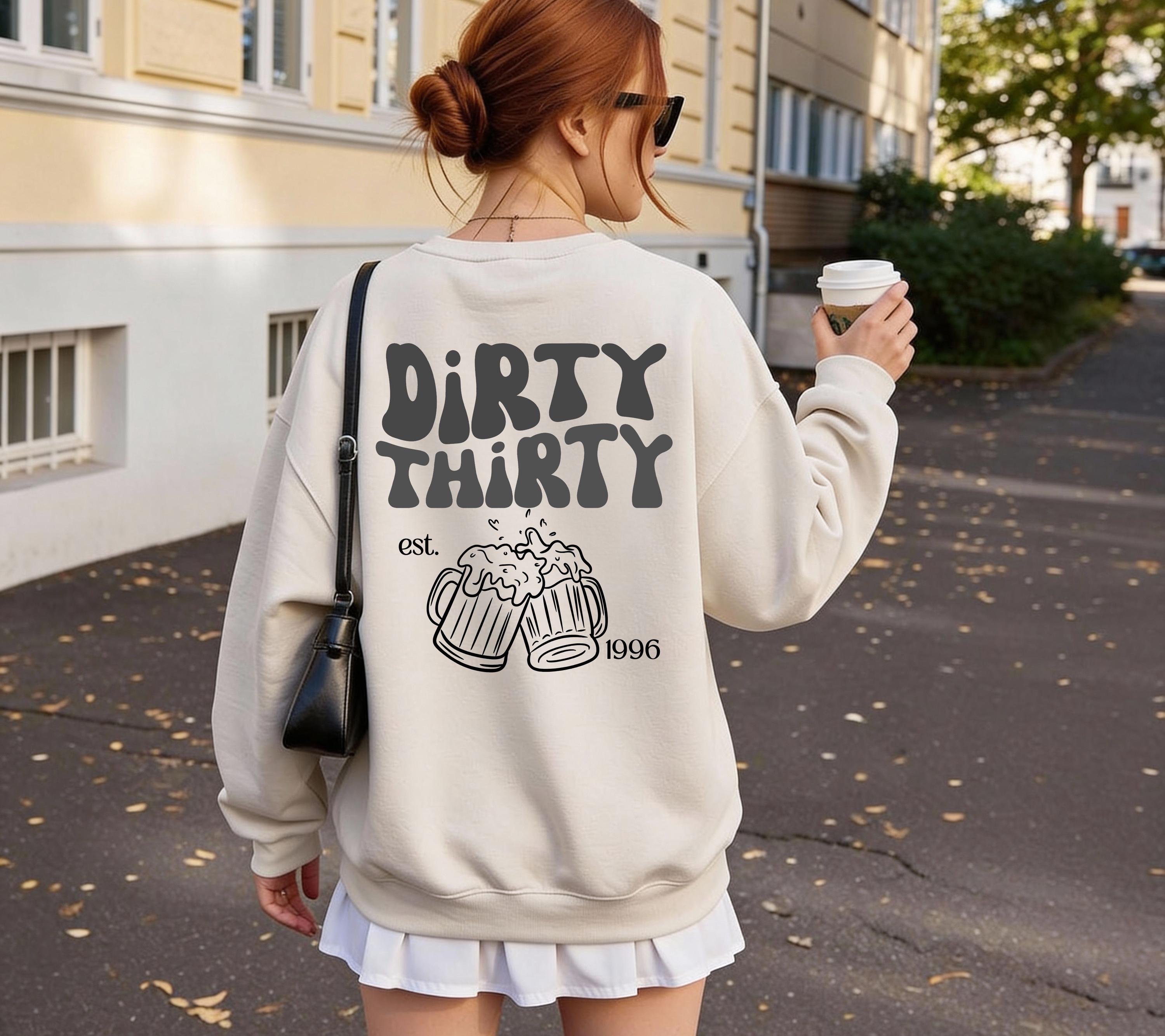 Dirty Thirty Pullover, Männer, Geburtstags Hoodie, est 1996, personalisiertes 30. Geburtstag Sweater, Geschenkidee dreißig, 30 Jahre, Herren