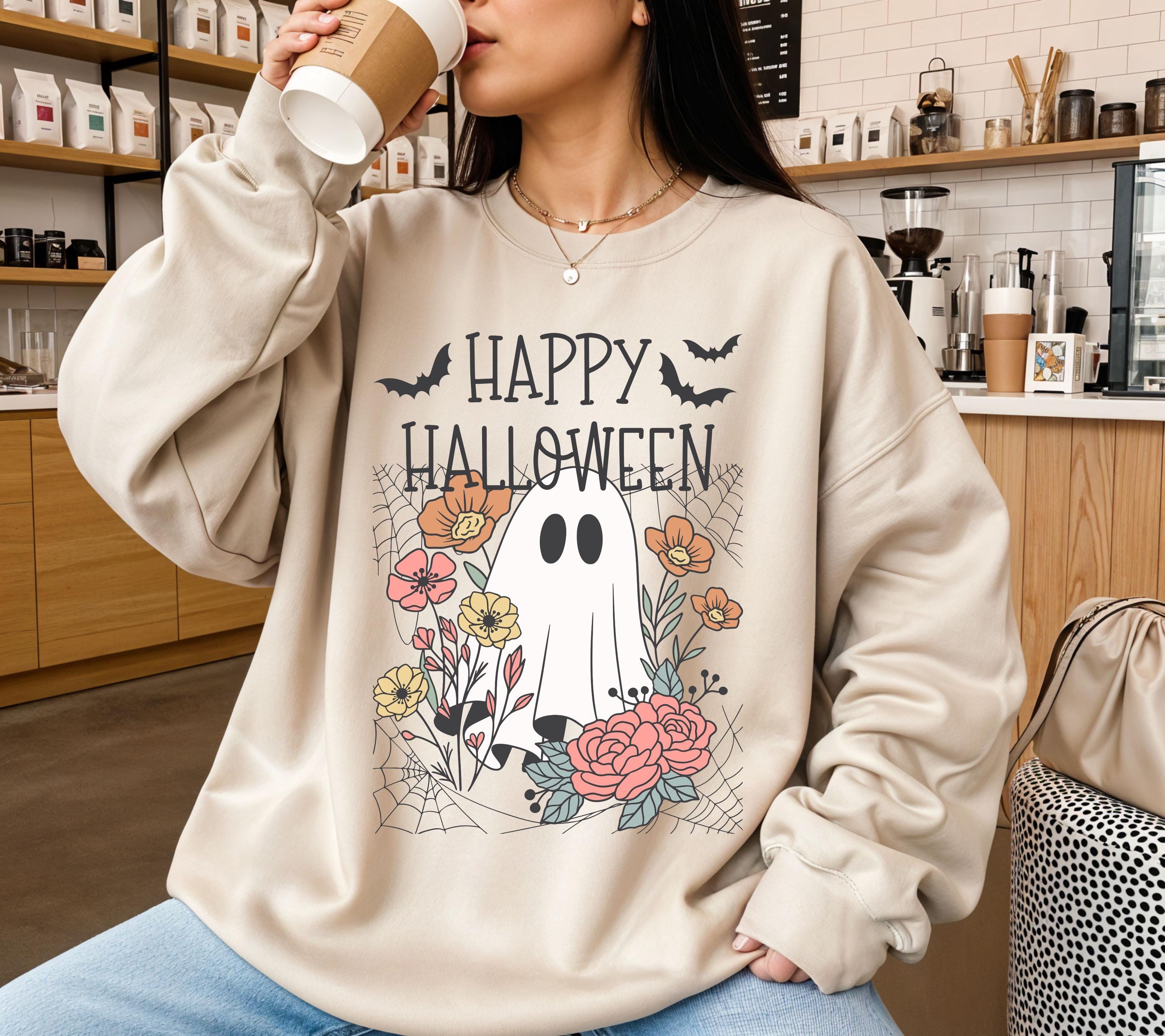Herbst Pullover, Halloween, Damen Mode Herbst, Gemütlicher Pulli Autumn, braun, Sweatshirt herbstlich, Oversize, Geschenkidee, Gruselig