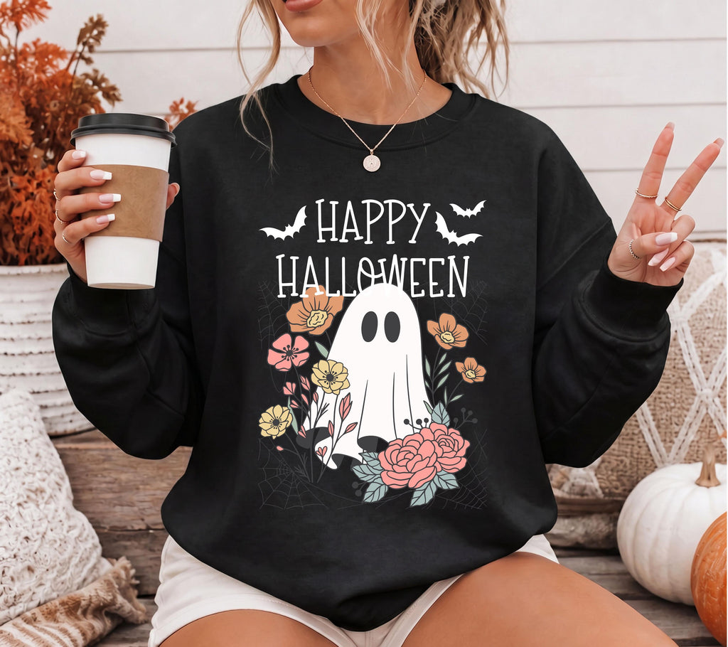 Herbst Pullover, Halloween, Damen Mode Herbst, Gemütlicher Pulli Autumn, braun, Sweatshirt herbstlich, Oversize, Geschenkidee, Gruselig