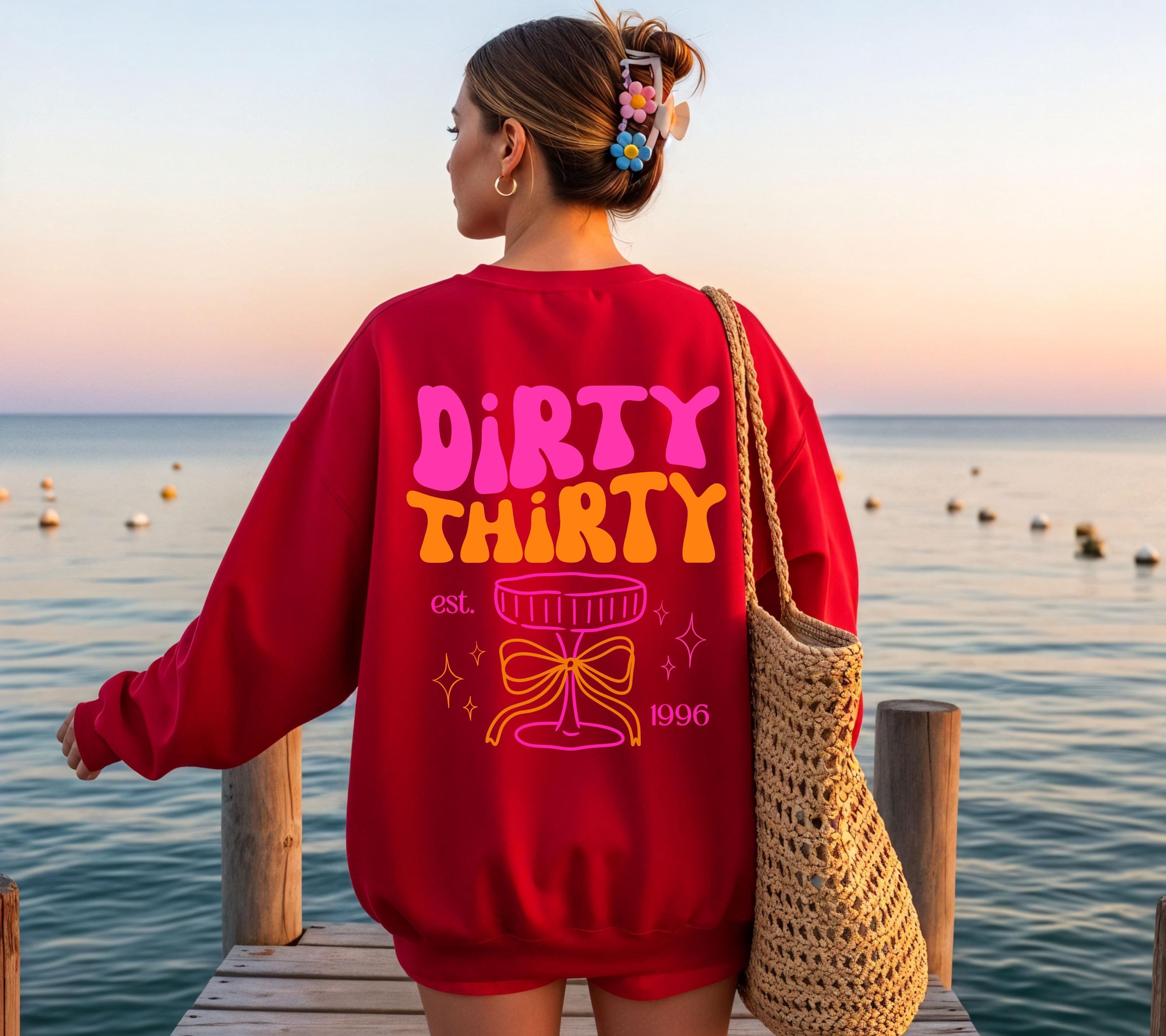 Dirty Thirty Pullover, Geburtstags Sweater, est 1996, personalisiertes 30. Geburtstag Sweatshirt, Geschenkidee Geburtstag dreißig, 30 Jahre