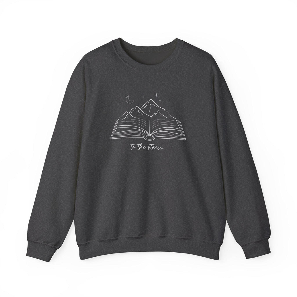 Romantasy Sweater, Geschenk fuer Buchliebhaber, Herbst, Bücherwurm Pullover, Fantasy Leser Geschenk, Zwischen Büchern und Sternen, Leseratte