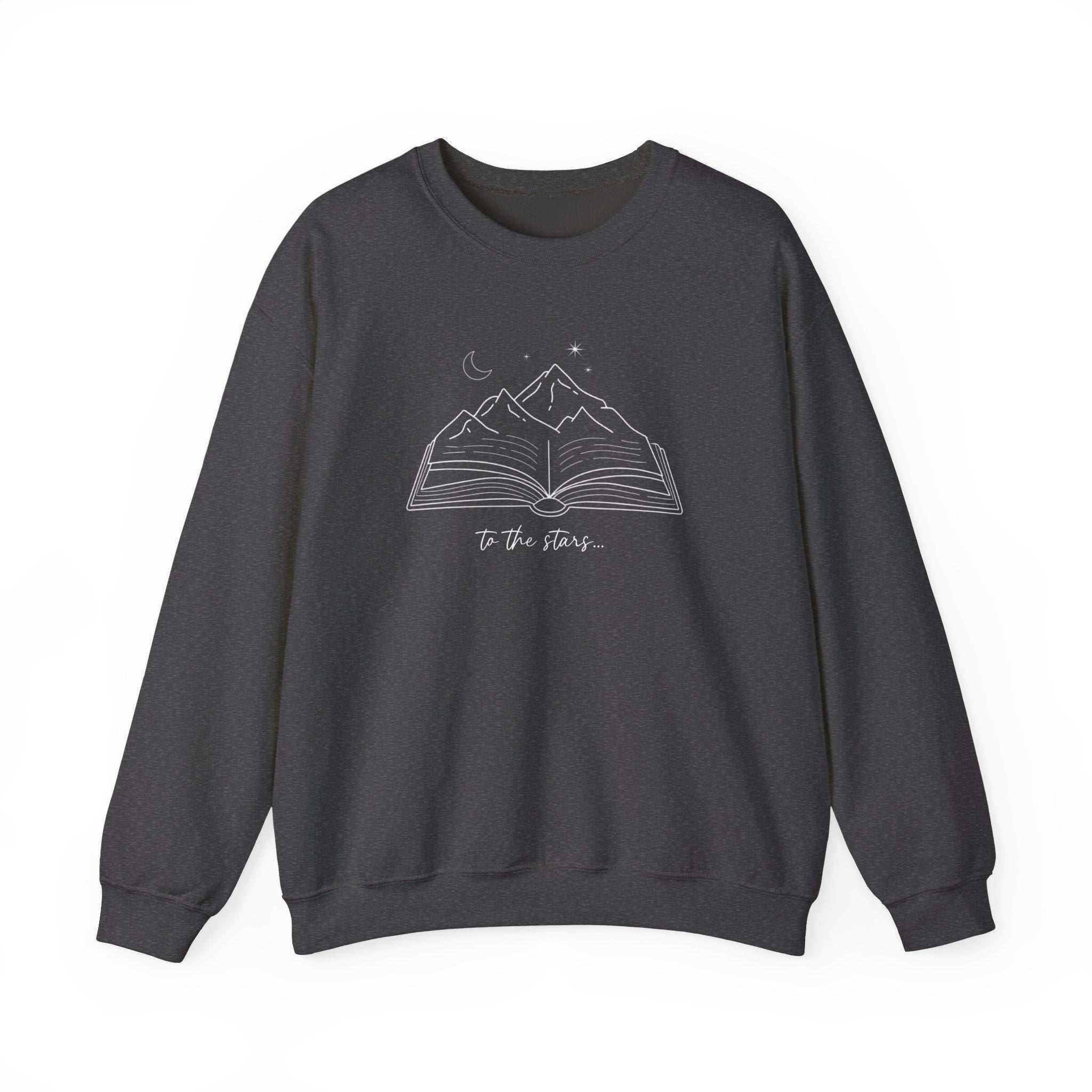 Romantasy Sweater, Geschenk fuer Buchliebhaber, Herbst, Bücherwurm Pullover, Fantasy Leser Geschenk, Zwischen Büchern und Sternen, Leseratte