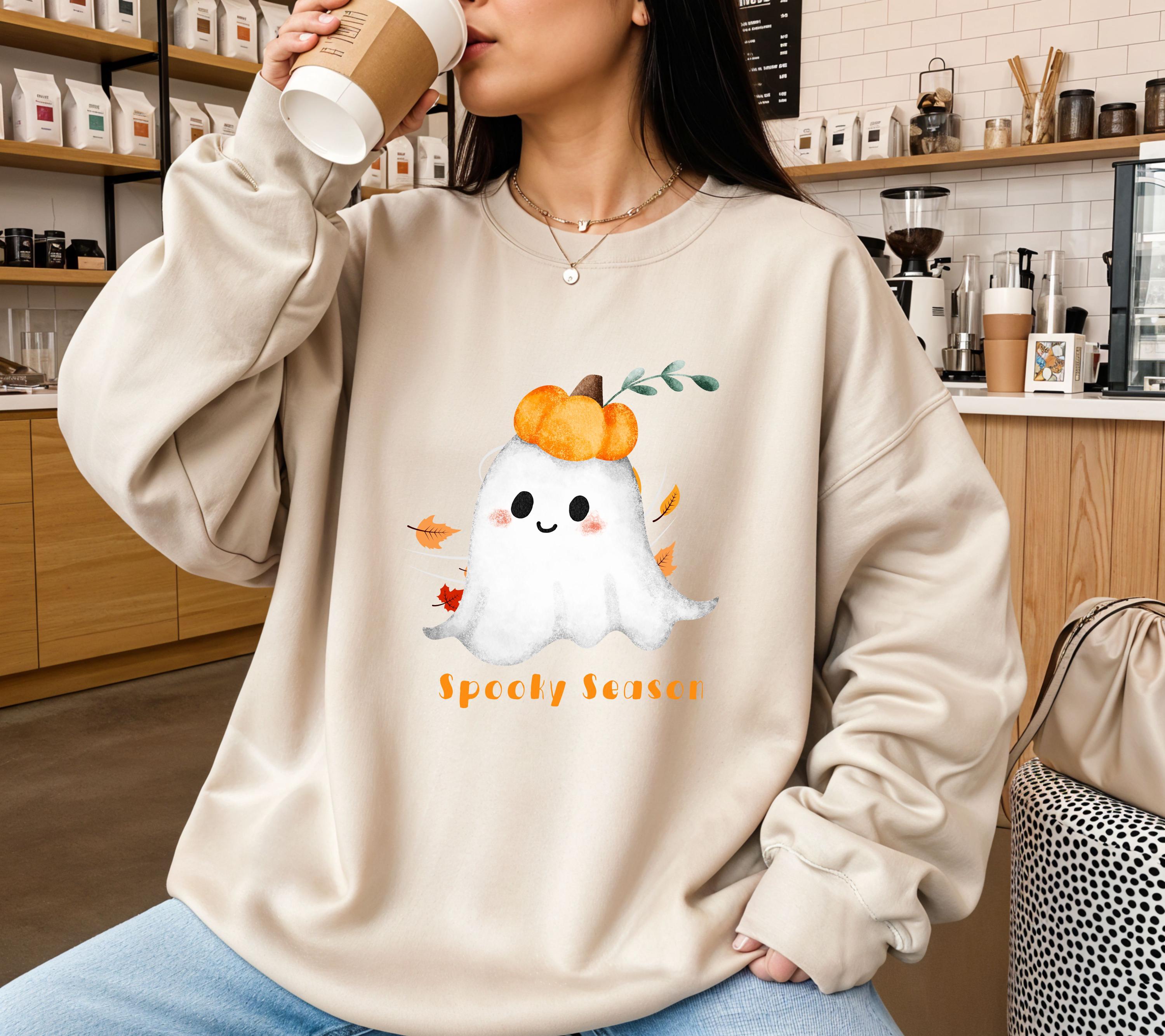 Herbst Pullover, Halloween, Damen Mode Herbst, Gemütlicher Pulli Autumn, braun, Sweatshirt herbstlich, Oversize, Geschenkidee, Gruselig