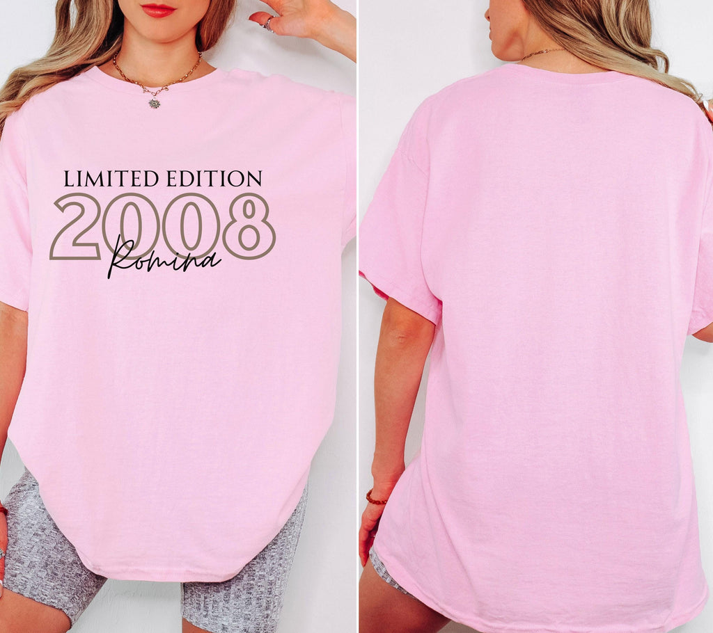 Personalisiertes Geschenk 18. Geburtstag, Geburtstagsshirt, Birthday Shirt, 18, Achtzen, Freundin, Schwester, Tochter, Outfit, 2008, Limited