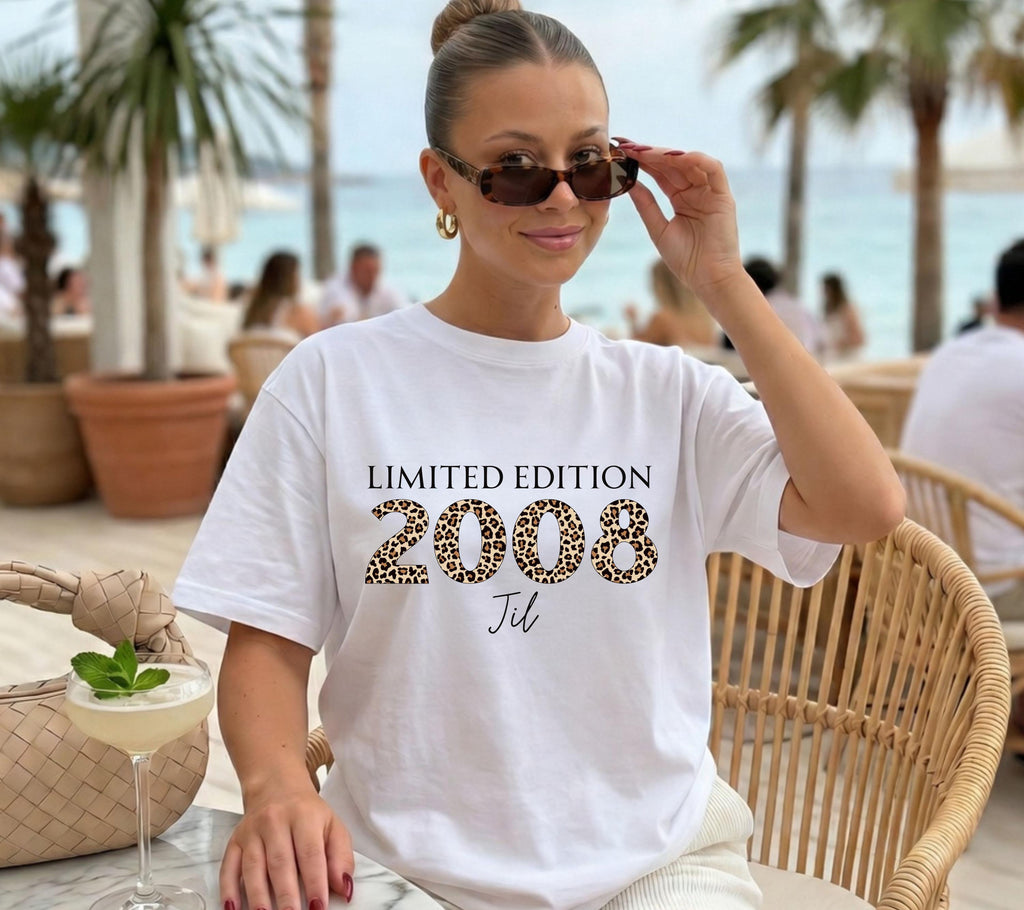 Personalisiertes Geschenk 18. Geburtstag, Geburtstagsshirt, Birthday Shirt, 18, Achtzen, Freundin, Schwester, Tochter, Leo, 2008, Limited