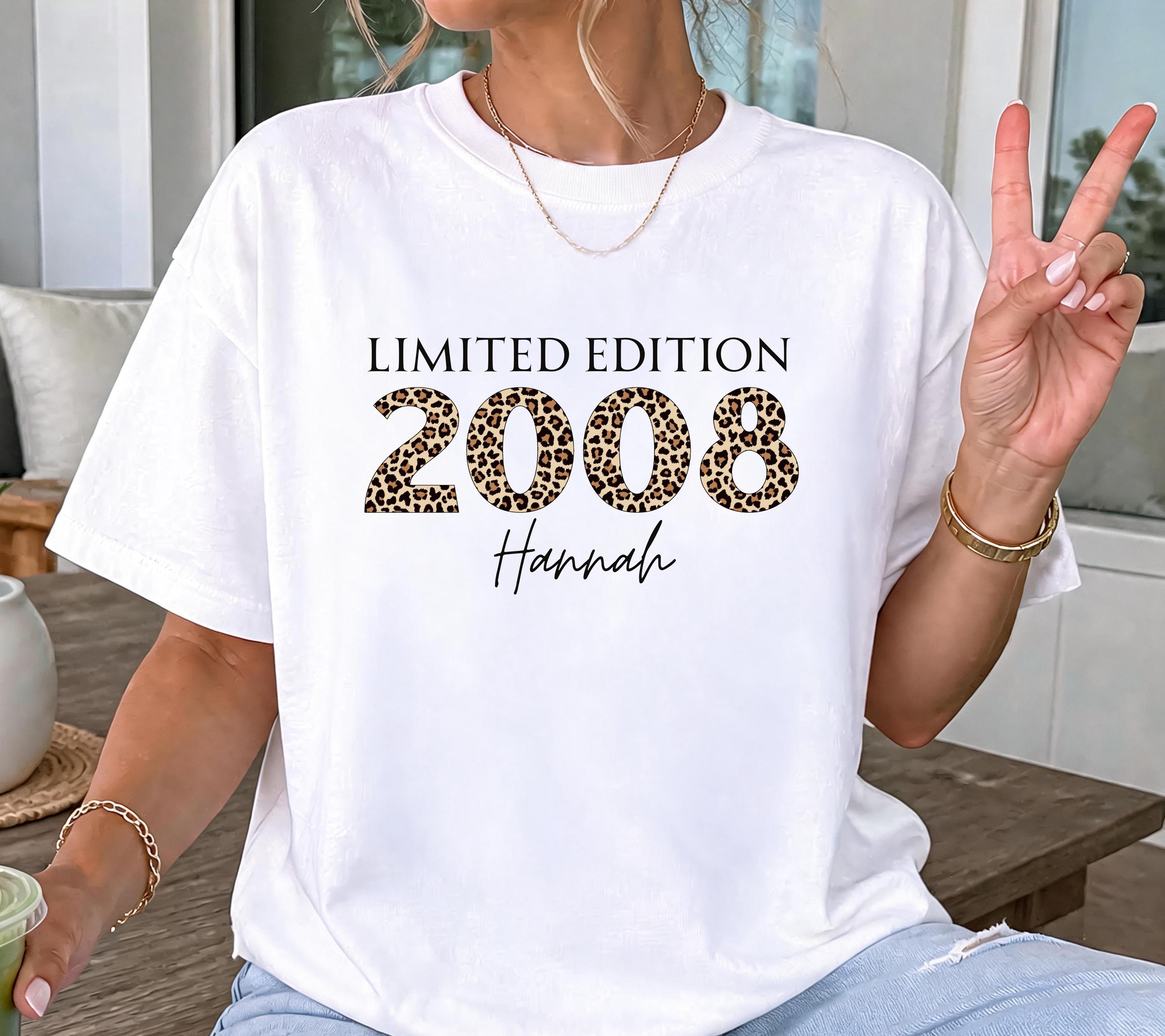 Personalisiertes Geschenk 18. Geburtstag, Geburtstagsshirt, Birthday Shirt, 18, Achtzen, Freundin, Schwester, Tochter, Leo, 2008, Limited
