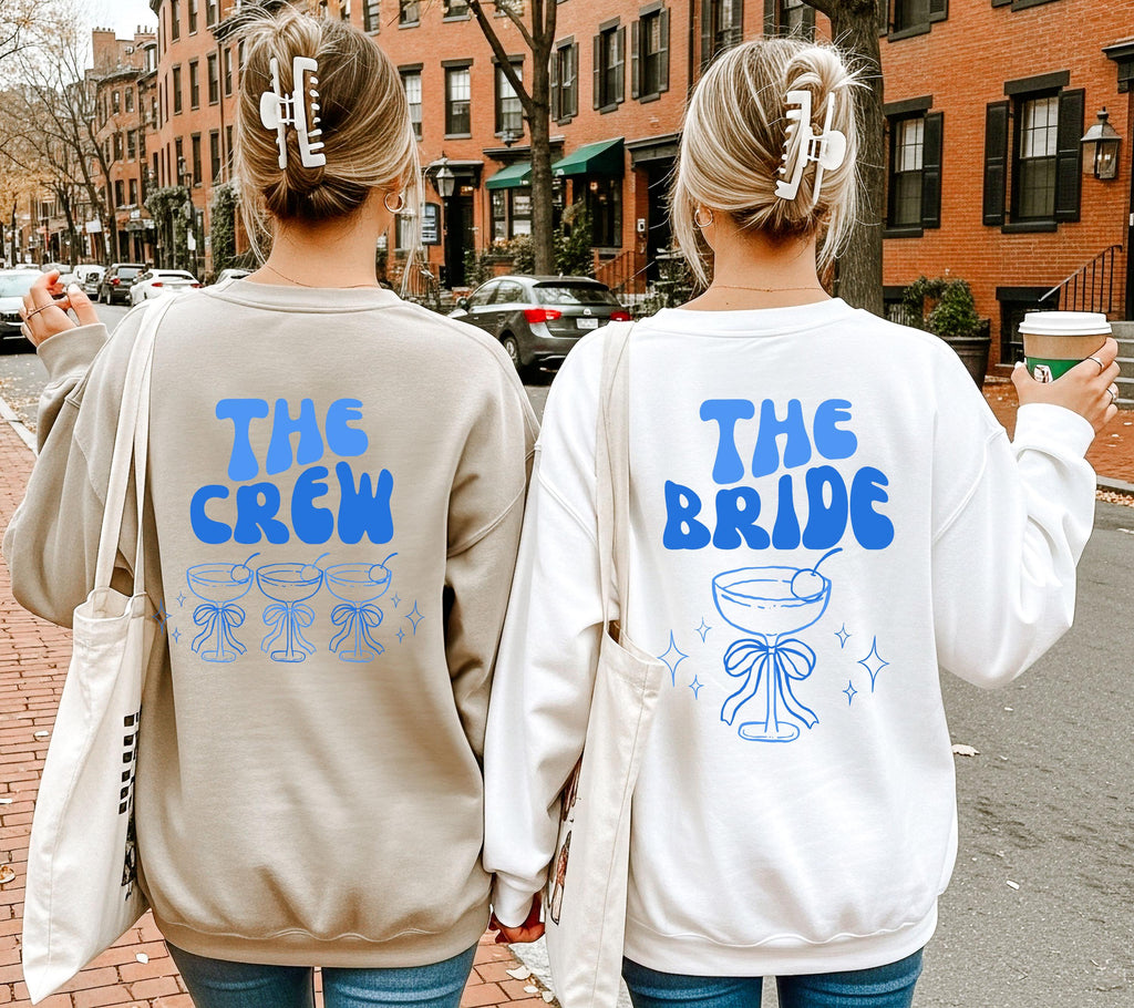 Braut Pullover, Bride Sweater, Team JGA Pulli, Crew, Junggesellenabschied, Hochzeit, Geschenk, Brautjungfer, JGA Frauen, Gruppe, Hoodie blau