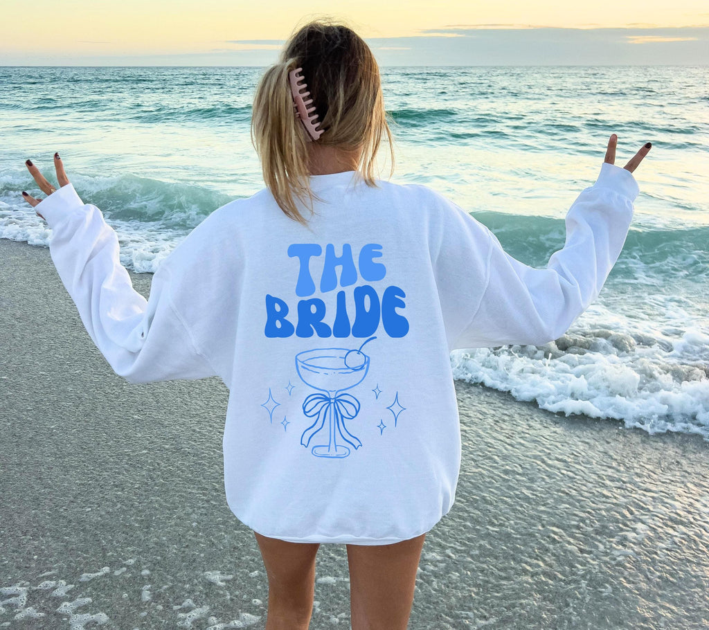 Braut Pullover, Bride Sweater, Team JGA Pulli, Crew, Junggesellenabschied, Hochzeit, Geschenk, Brautjungfer, JGA Frauen, Gruppe, Hoodie blau