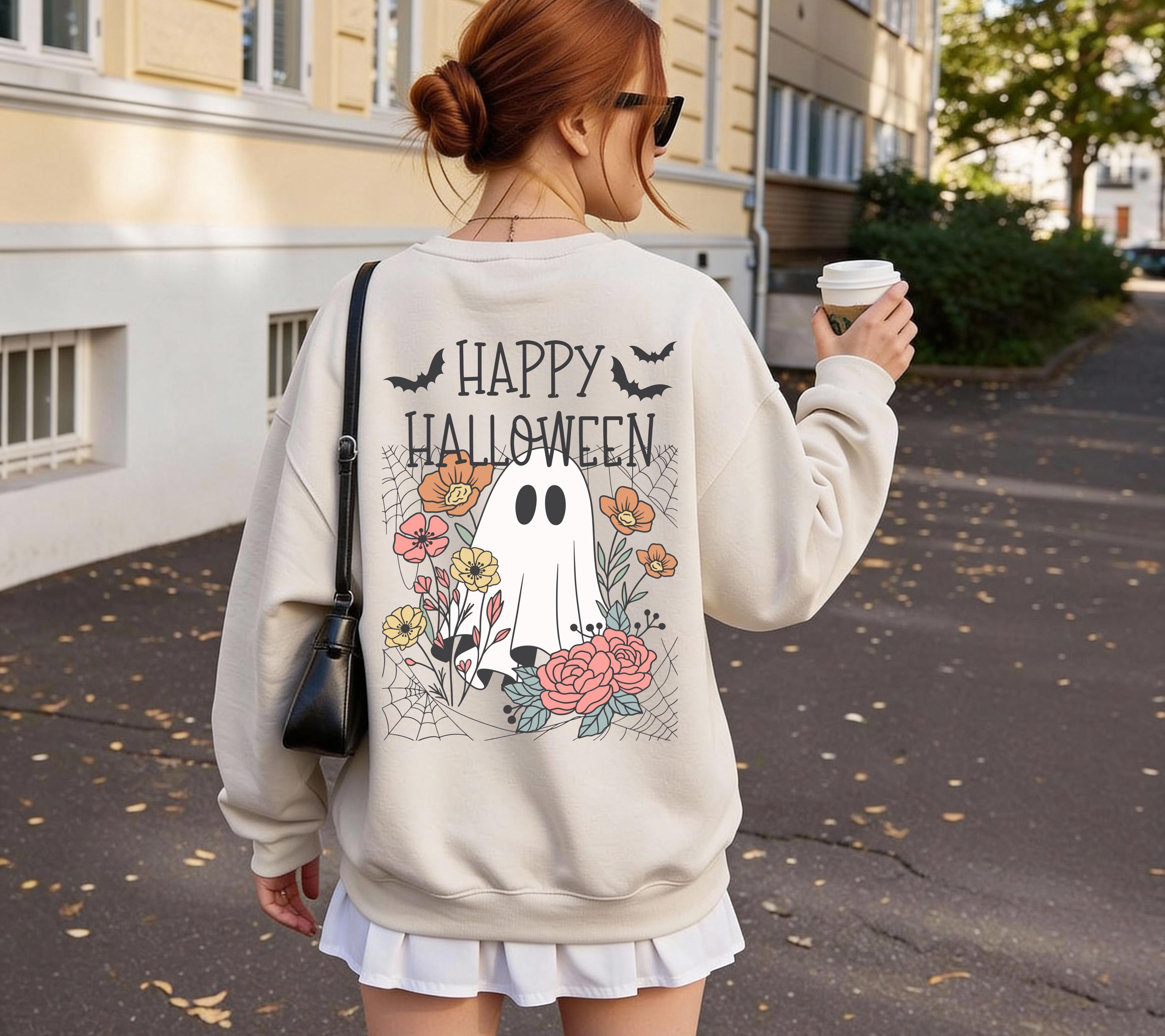 Herbst Pullover, Halloween, Damen Mode Herbst, Gemütlicher Pulli Autumn, braun, Sweatshirt herbstlich, Oversize, Geschenkidee, Gruselig