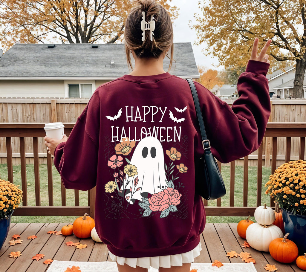 Herbst Pullover, Halloween, Damen Mode Herbst, Gemütlicher Pulli Autumn, braun, Sweatshirt herbstlich, Oversize, Geschenkidee, Gruselig