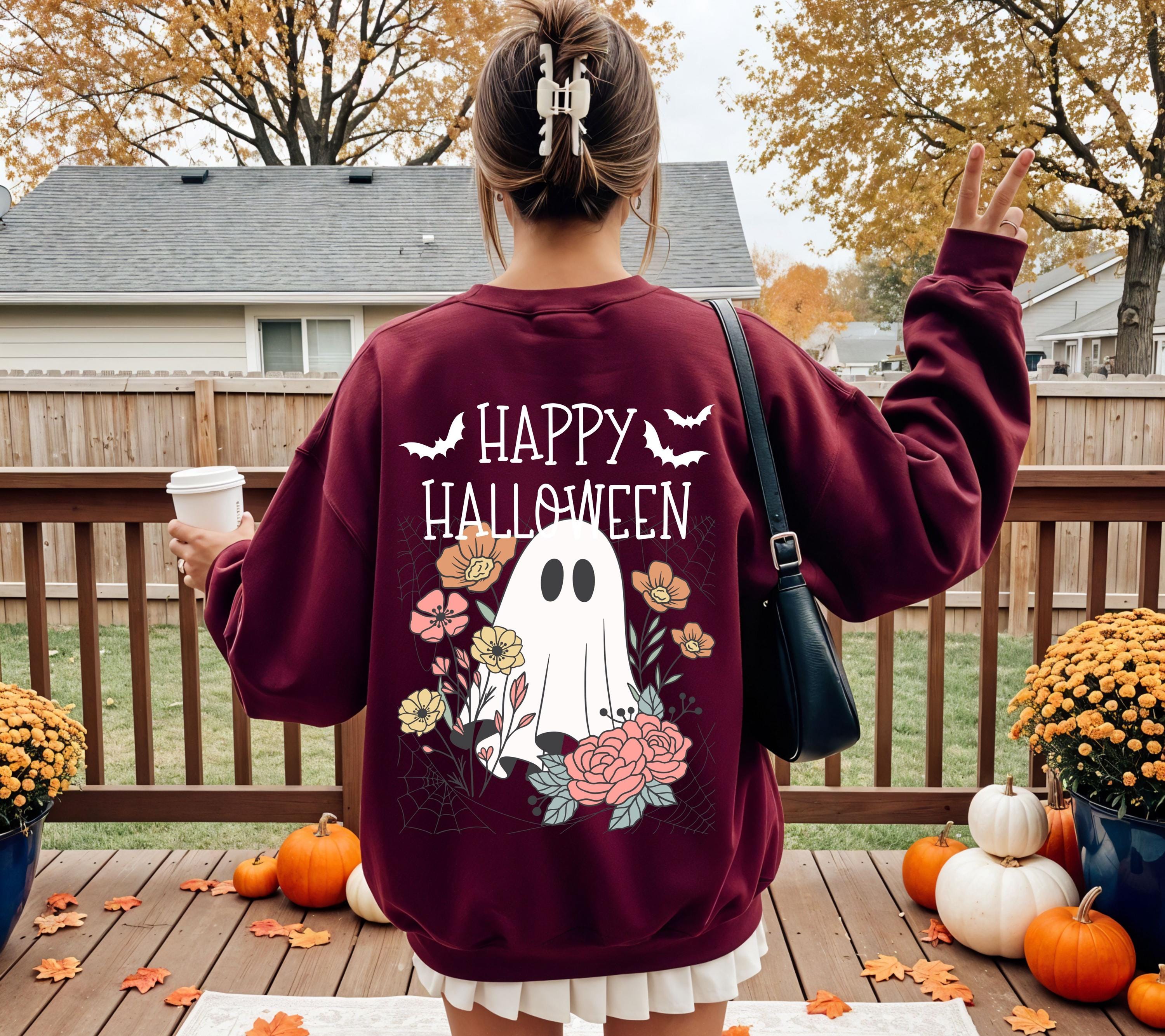 Herbst Pullover, Halloween, Damen Mode Herbst, Gemütlicher Pulli Autumn, braun, Sweatshirt herbstlich, Oversize, Geschenkidee, Gruselig