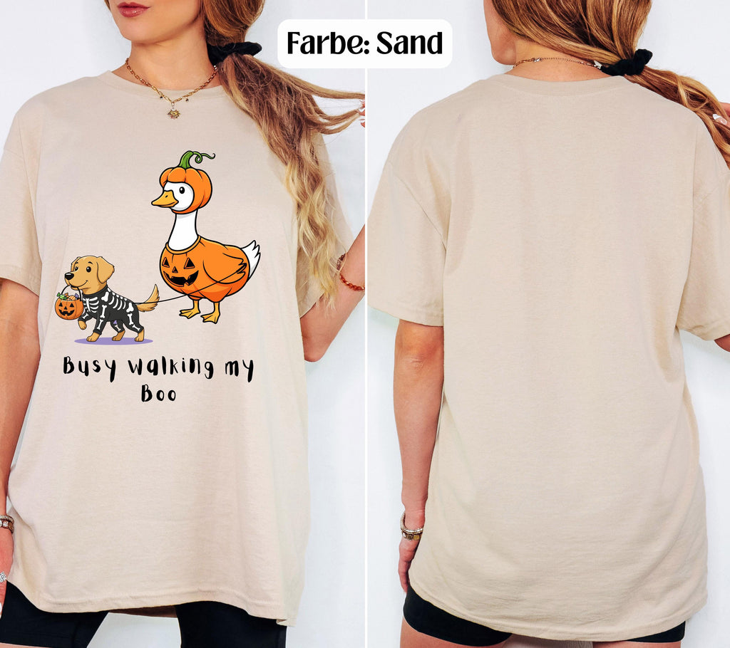 Halloween Shirt Damen, Golden Retriever Shirt, Gans, Gruseliges Tshirt, Goldie, Hund, Geschenk Halloween, Herbst T-Shirt, Hundeliebhaber
