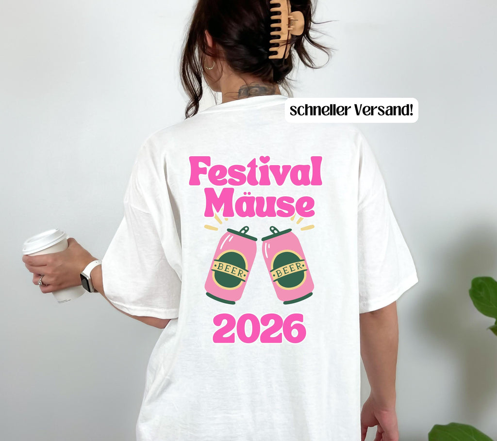 Festival Outfit Damen, Festival Shirt, Lustig, Gruppe, Frauen, Party TShirt, Bier, Freunde, Partnerlook, Gruppenreise, Merch, Kleidung, Maus