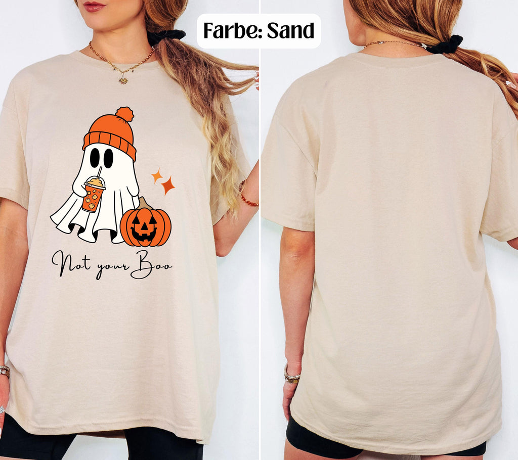 Halloween Shirt Damen – Lustiges Halloween T-Shirt, Pumpkin Spice Outfit, Spooky Shirt, Not Your Boo, Halloween Outfit, Herbst Shirt, orange