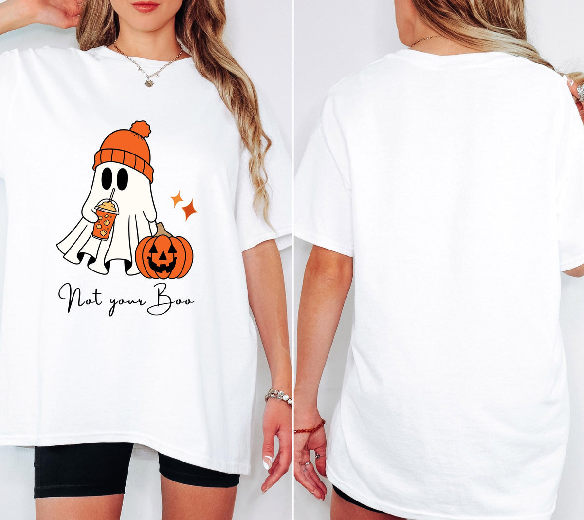 Halloween Shirt Damen – Lustiges Halloween T-Shirt, Pumpkin Spice Outfit, Spooky Shirt, Not Your Boo, Halloween Outfit, Herbst Shirt, orange
